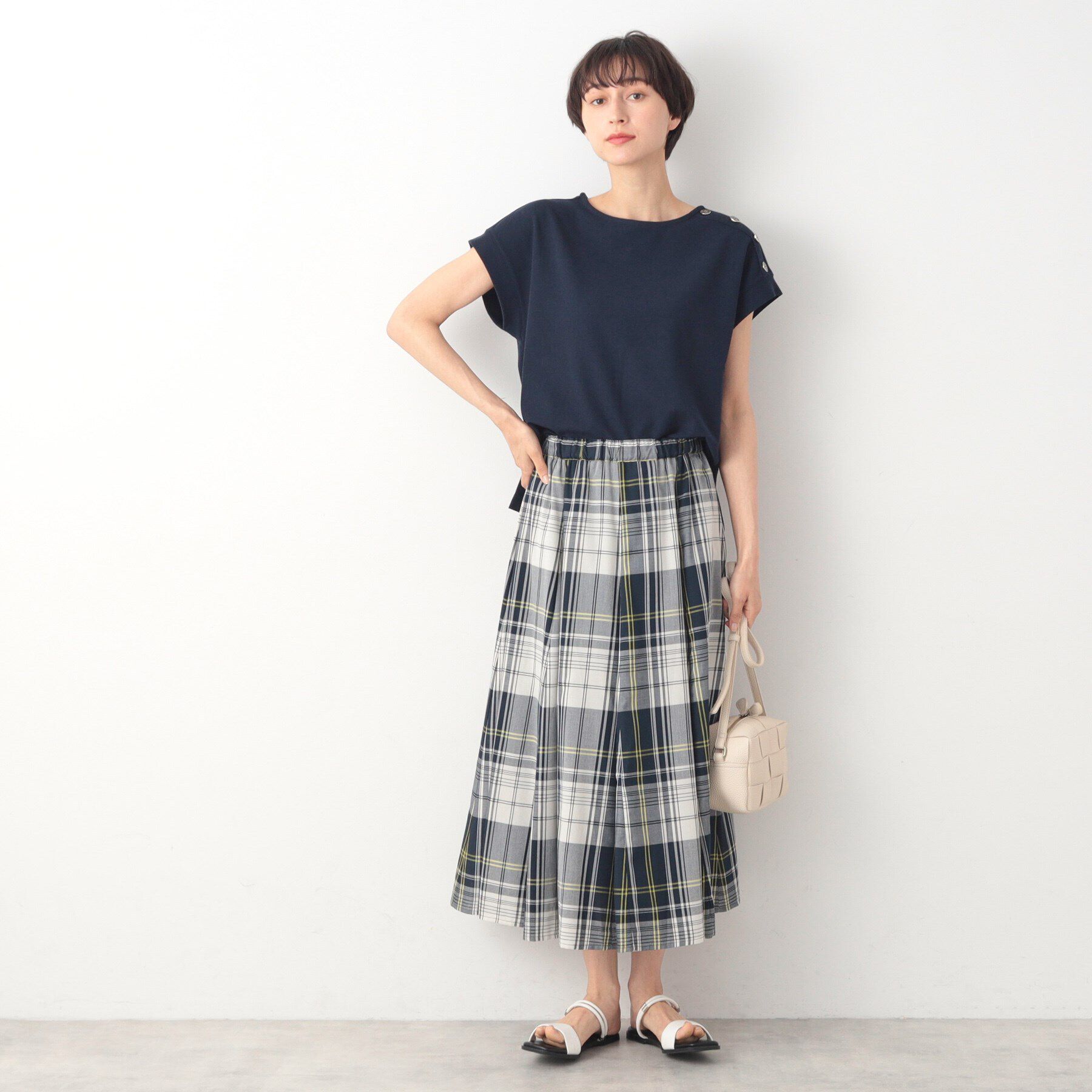 Dessin「【洗える・ウエストゴム】映えチェック/ストライプスカート（XS～L）」|スカート|