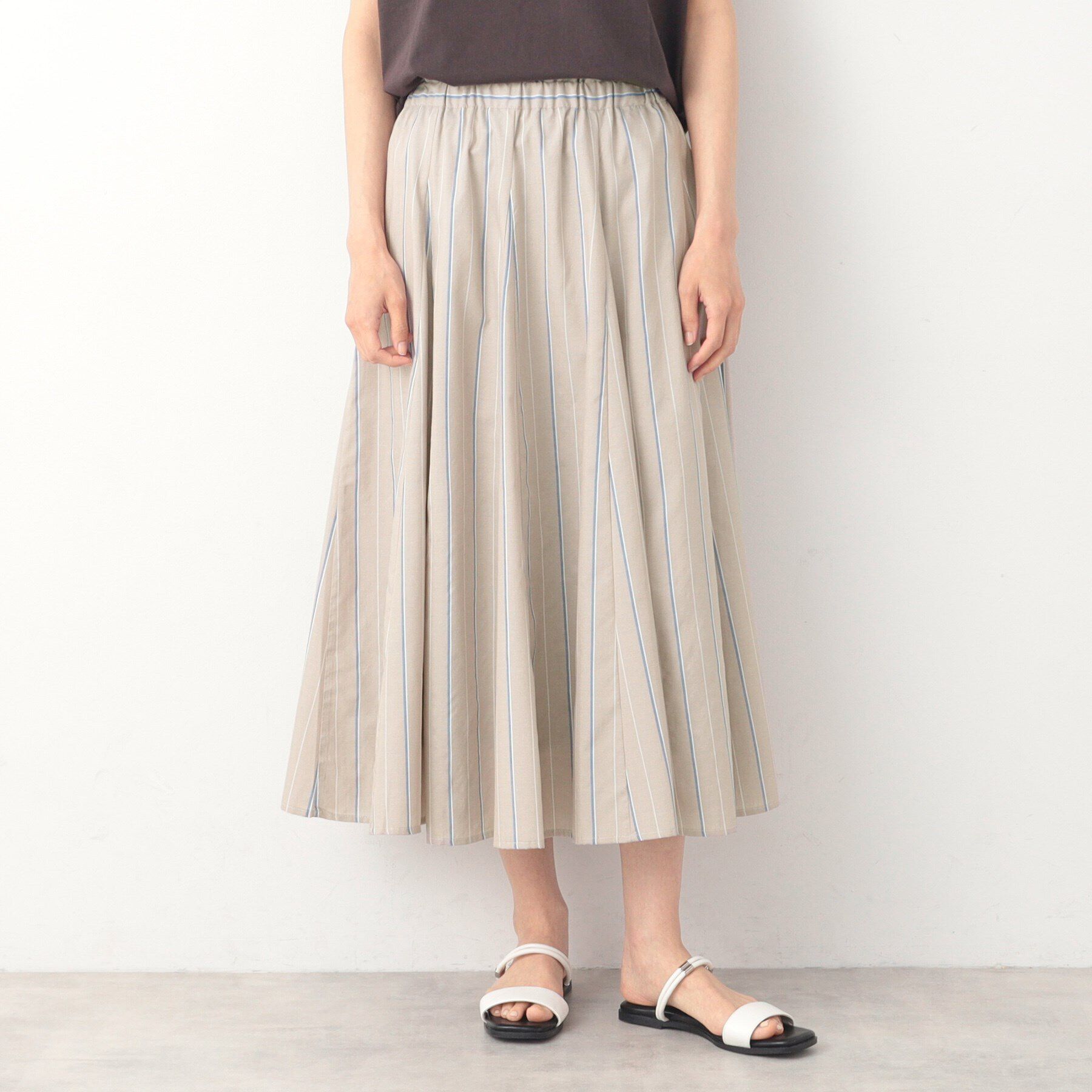 Dessin「【洗える・ウエストゴム】映えチェック/ストライプスカート（XS～L）」|スカート|
