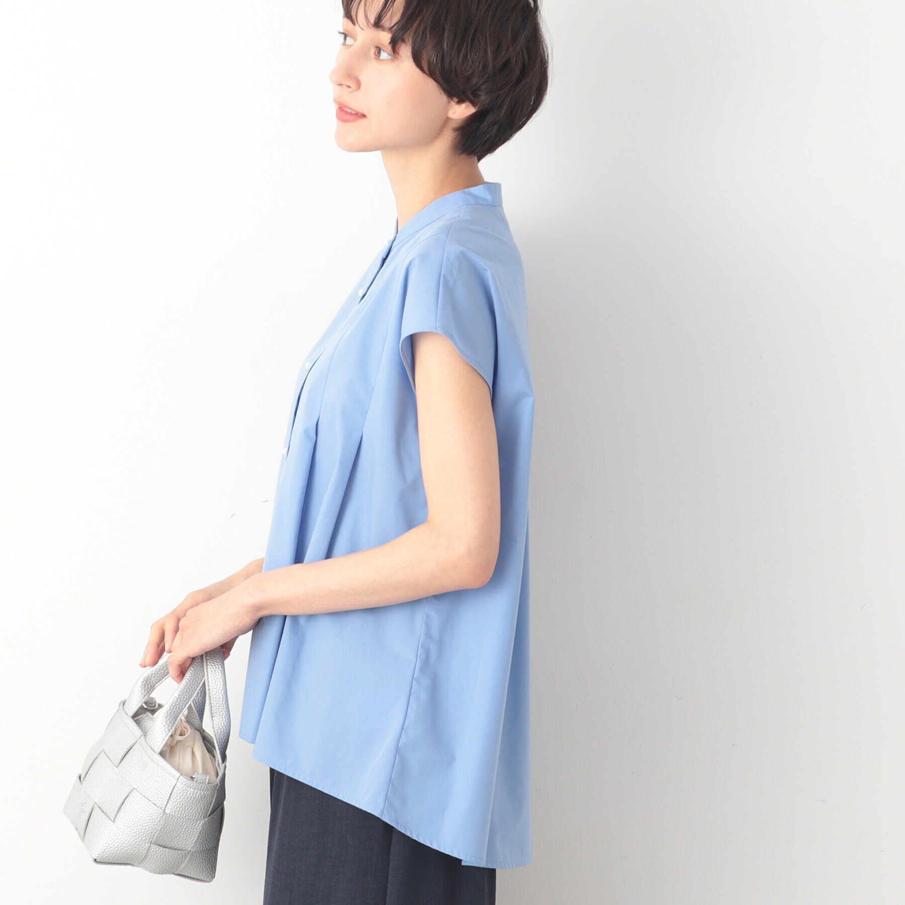 Dessin「【洗える】パール調ボタンテントラインブラウス」|シャツ・ブラウス|