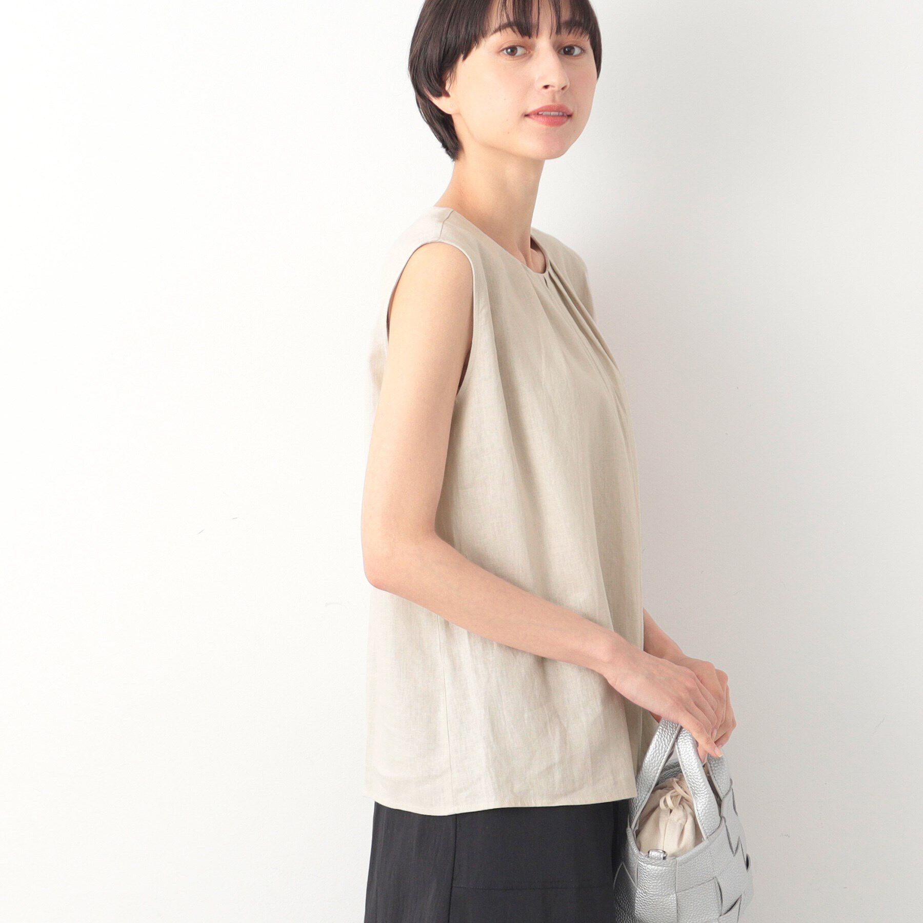 Dessin「フロントタックノースリーブブラウス」|シャツ・ブラウス|