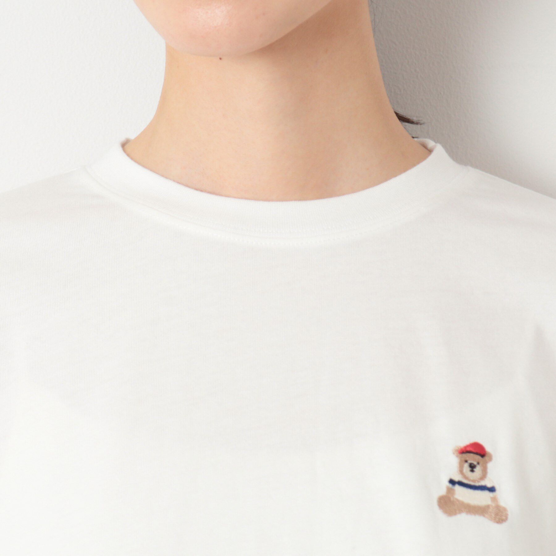 Dessin「【ユニセックス・洗える】ベアワンポイントTシャツ」|Tシャツ・カットソー|