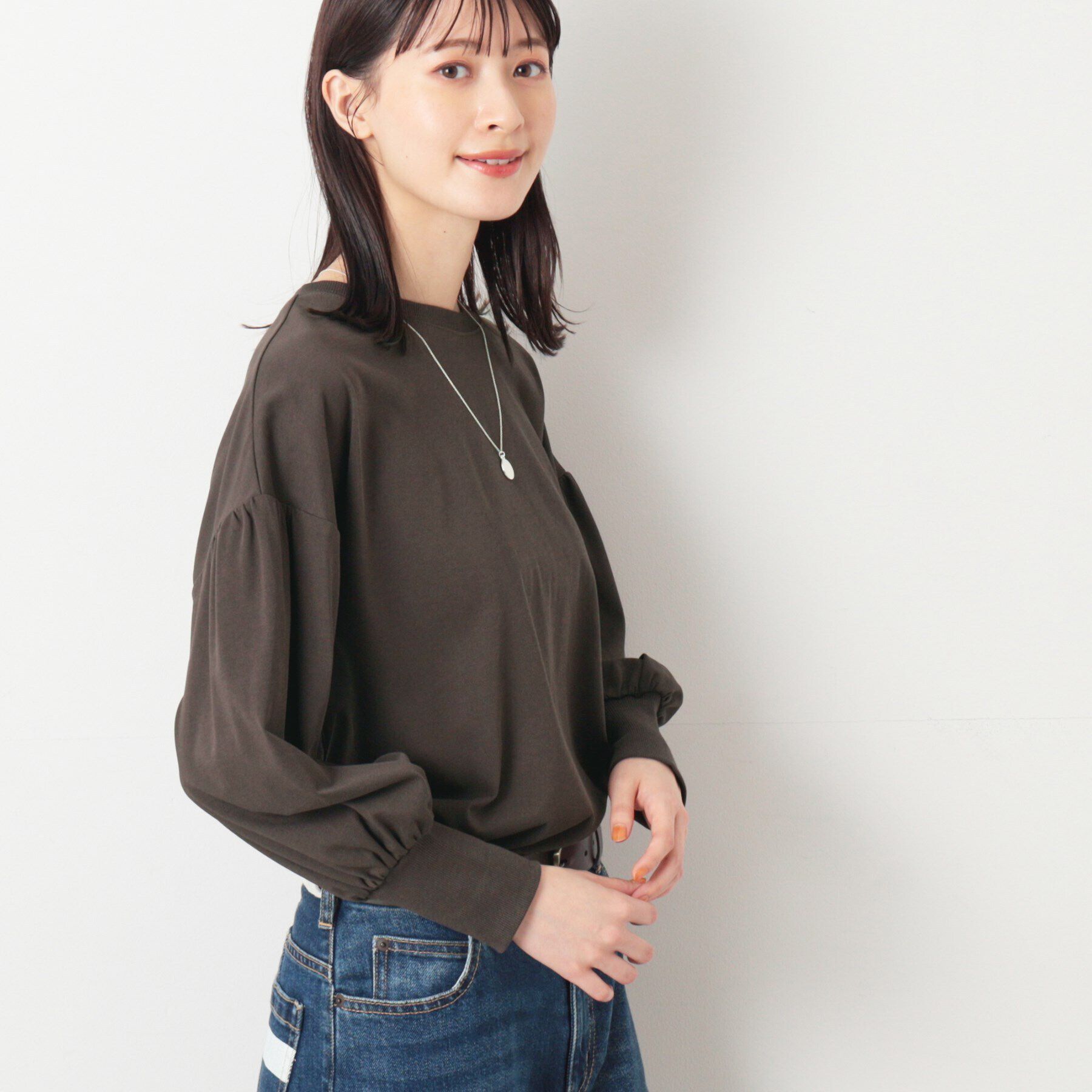 Dessin「【洗える】ギャザースリーブカットソー」|Tシャツ・カットソー|