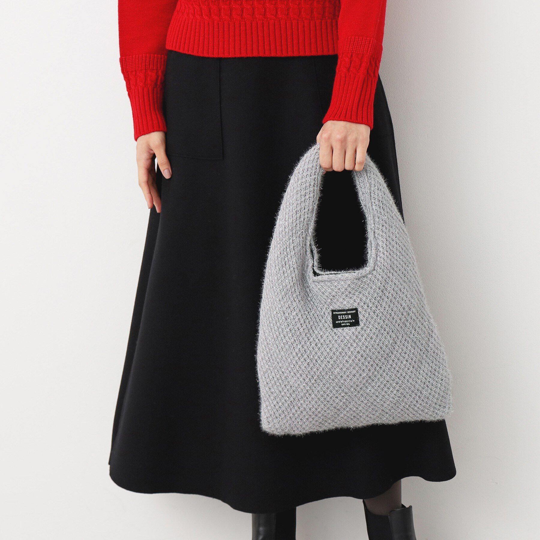 Dessin「ラメニットトート」|トートバッグ|グレー(012)