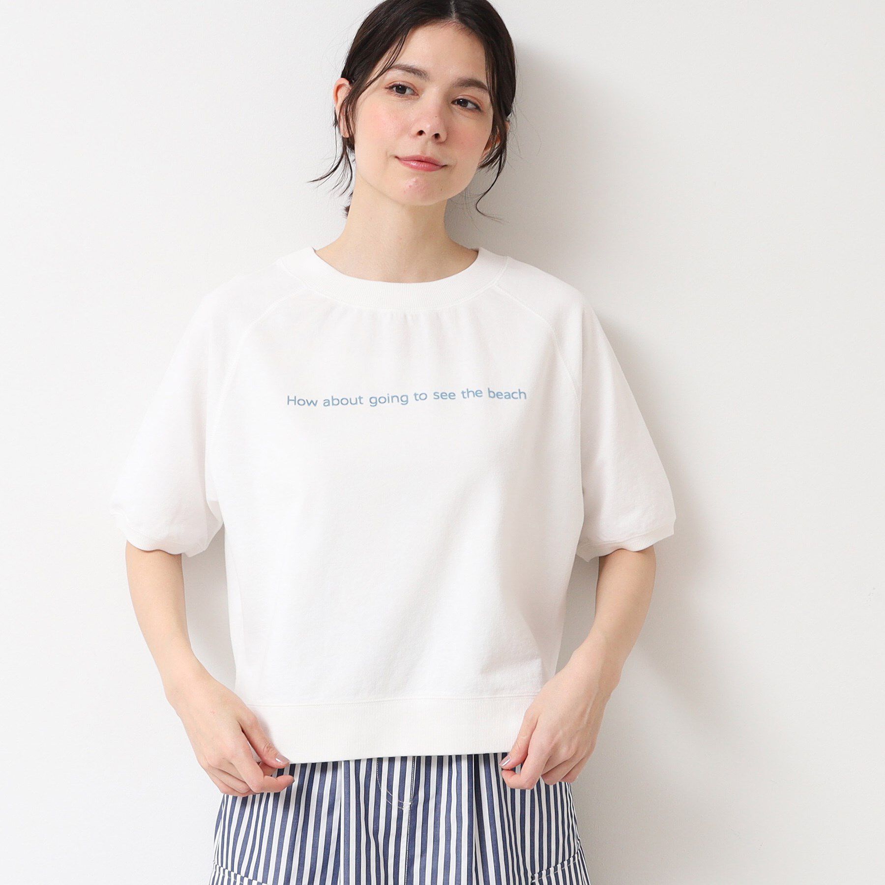 Dessin「【洗える】クロップド丈ロゴ半袖カットソー（S～L）」|Tシャツ・カットソー|