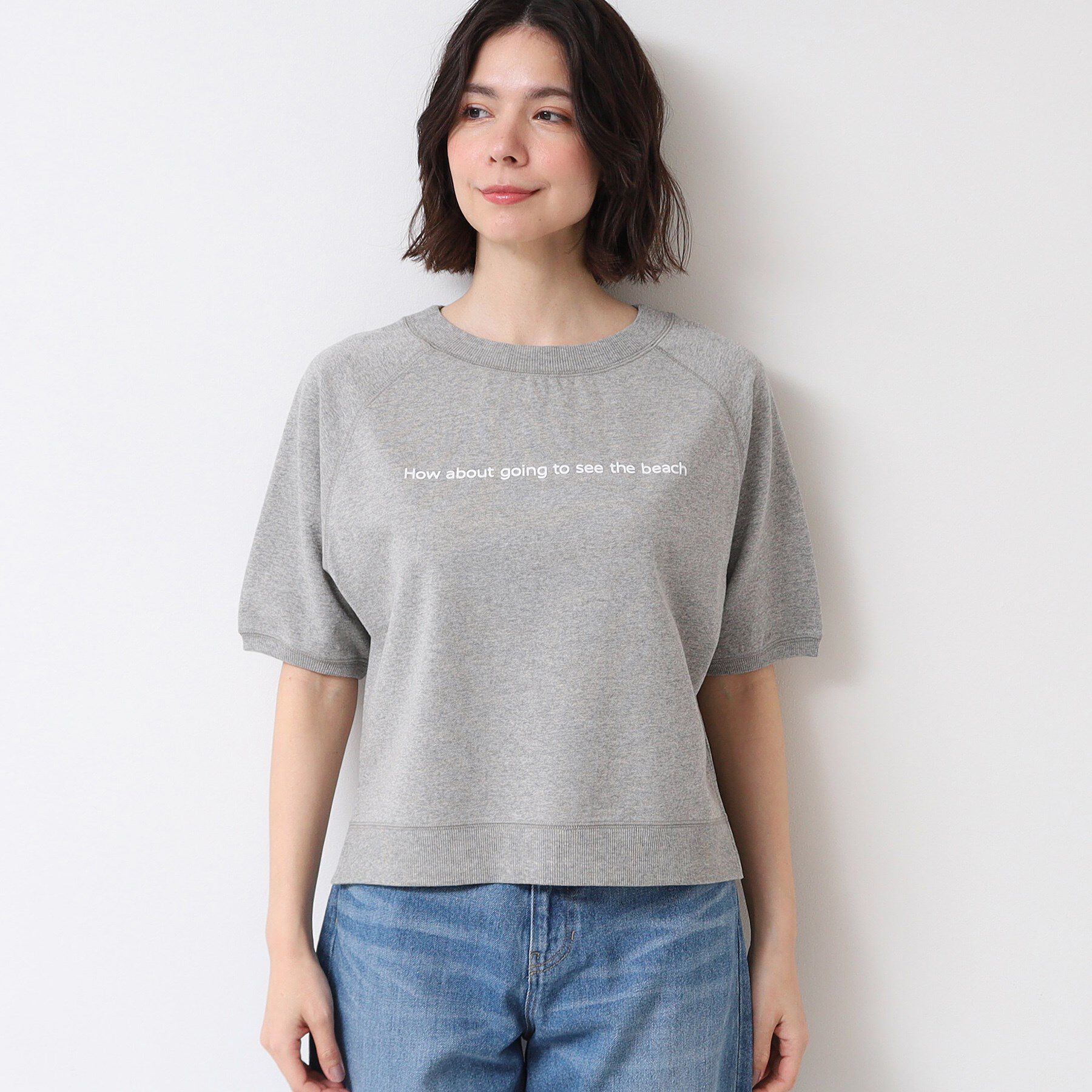 Dessin「【洗える】クロップド丈ロゴ半袖カットソー（S～L）」|Tシャツ・カットソー|