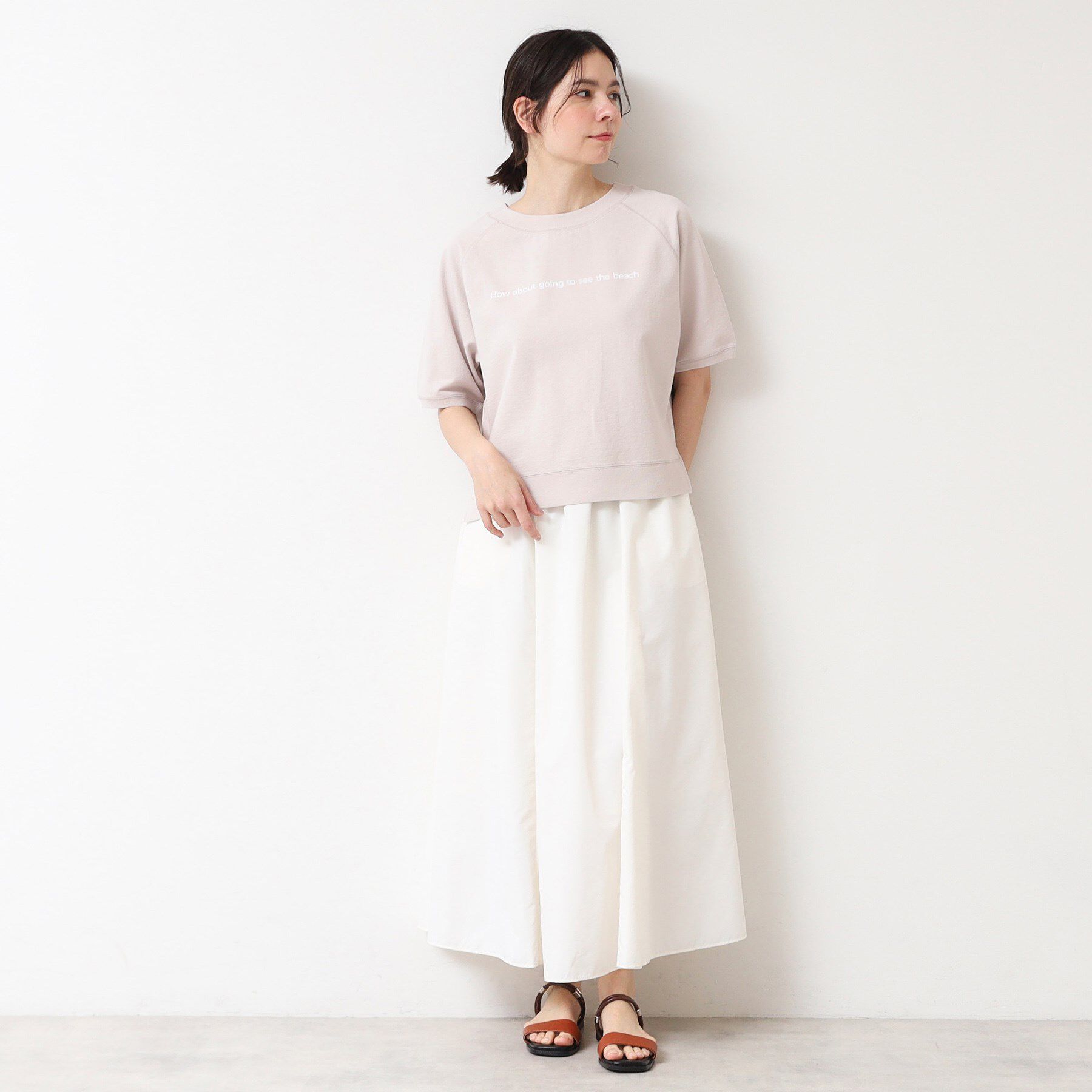 Dessin「【洗える】クロップド丈ロゴ半袖カットソー（S～L）」|Tシャツ・カットソー|