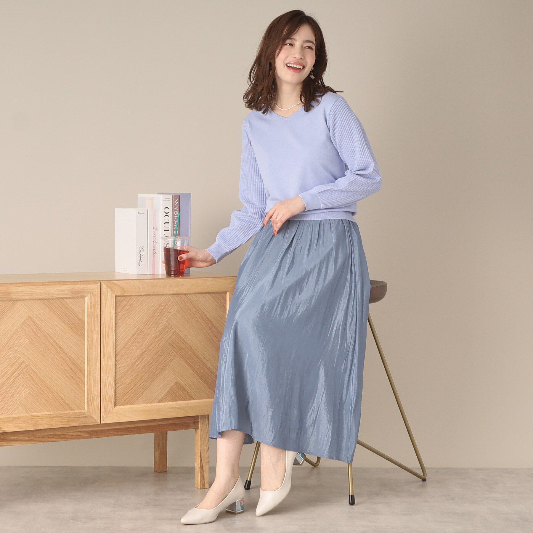 ITS&rsquo;DEMO「【アンチピリング／洗濯機OK】袖編地変化ニット」|ニット・セーター|