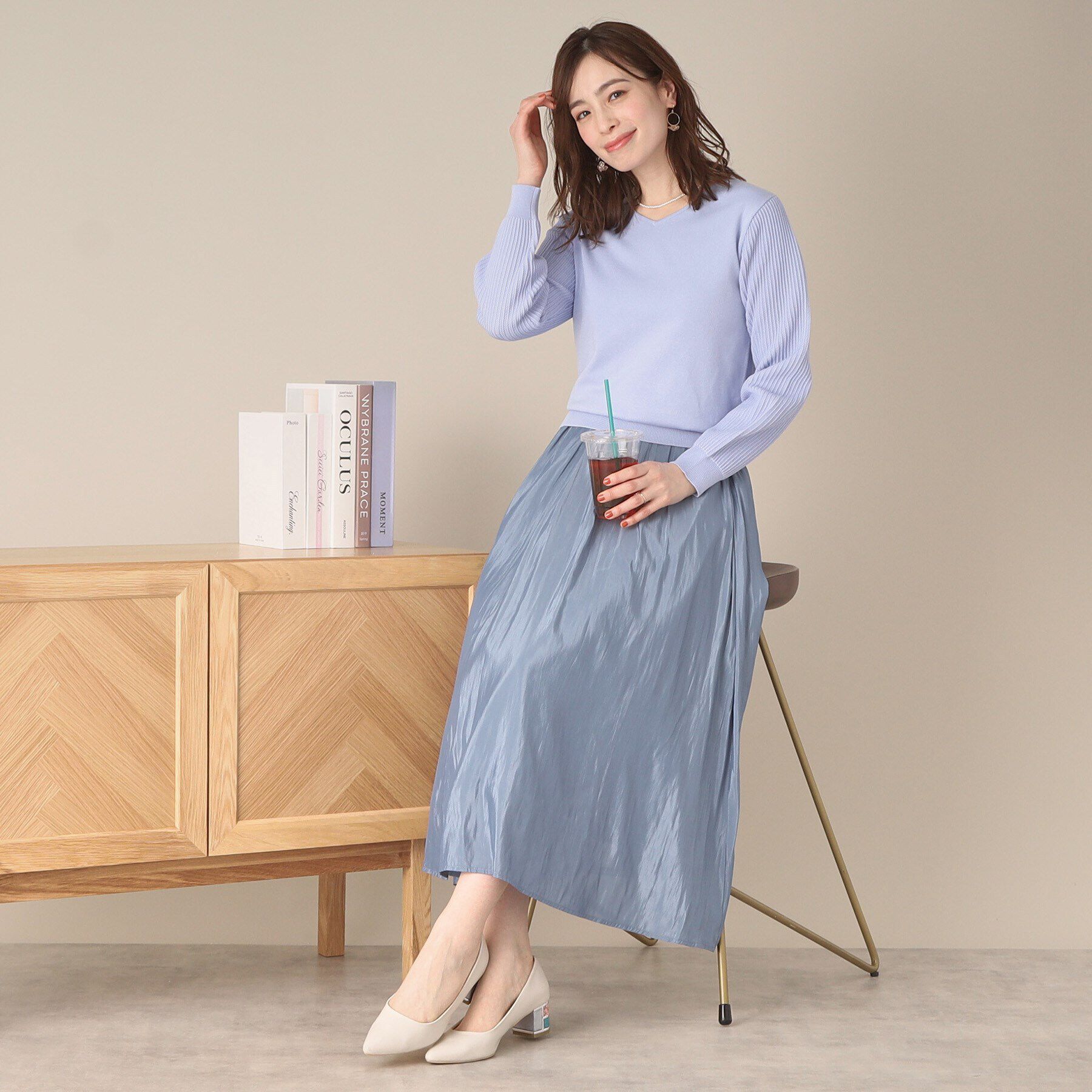 ITS&rsquo;DEMO「【アンチピリング／洗濯機OK】袖編地変化ニット」|ニット・セーター|