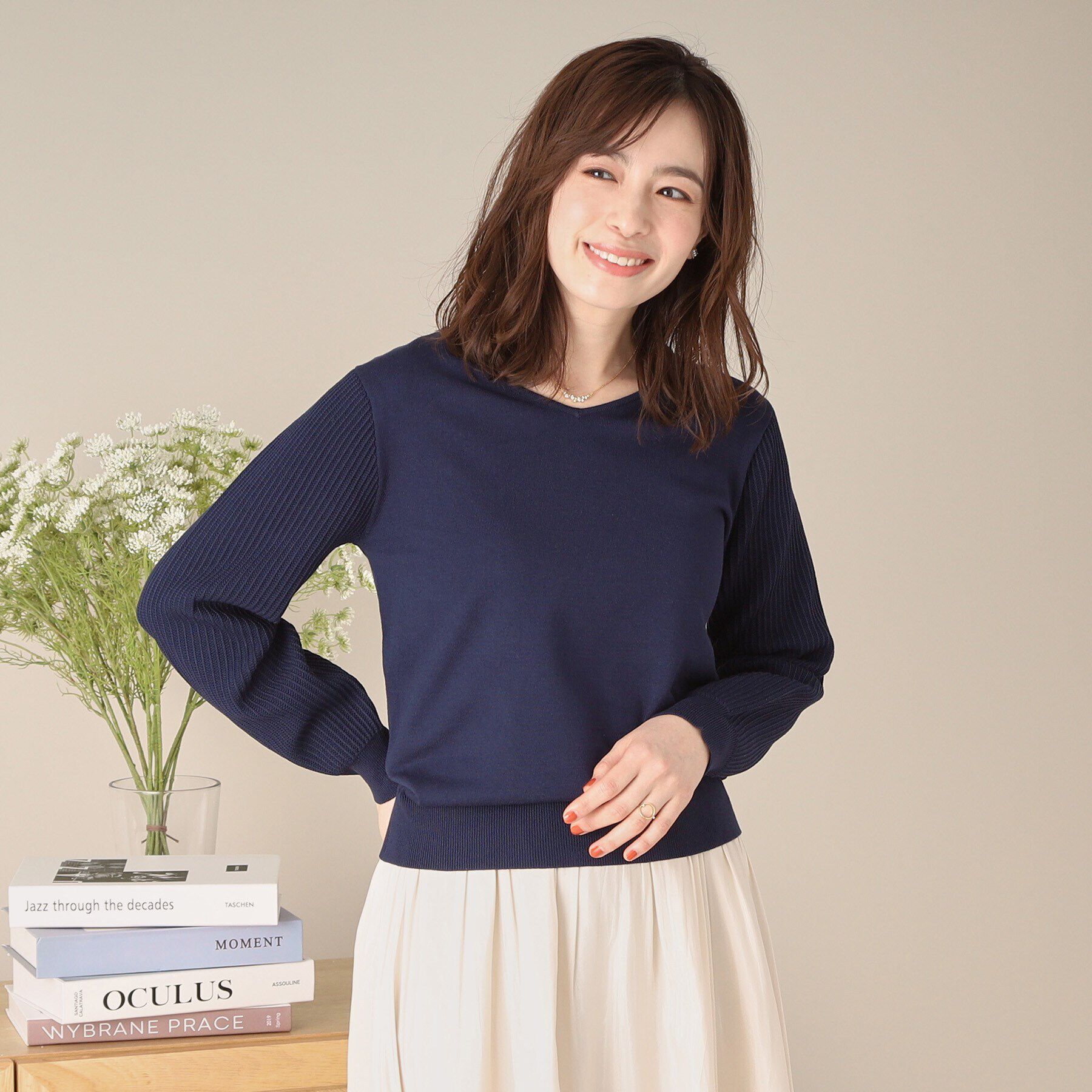 ITS&rsquo;DEMO「【アンチピリング／洗濯機OK】袖編地変化ニット」|ニット・セーター|