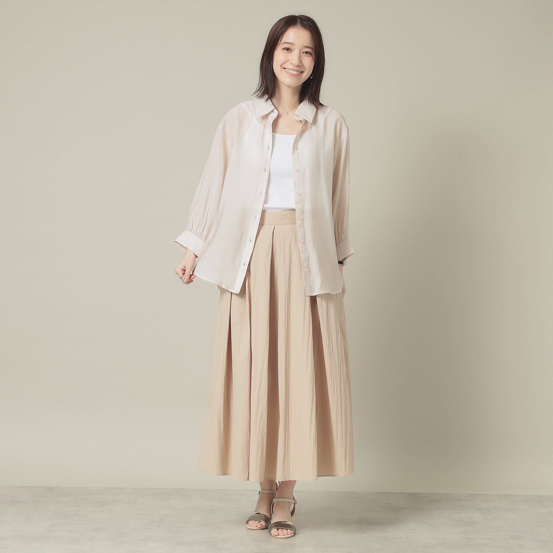 ITS&rsquo;DEMO「【手洗い可】シアーシャツ」|シャツ・ブラウス|