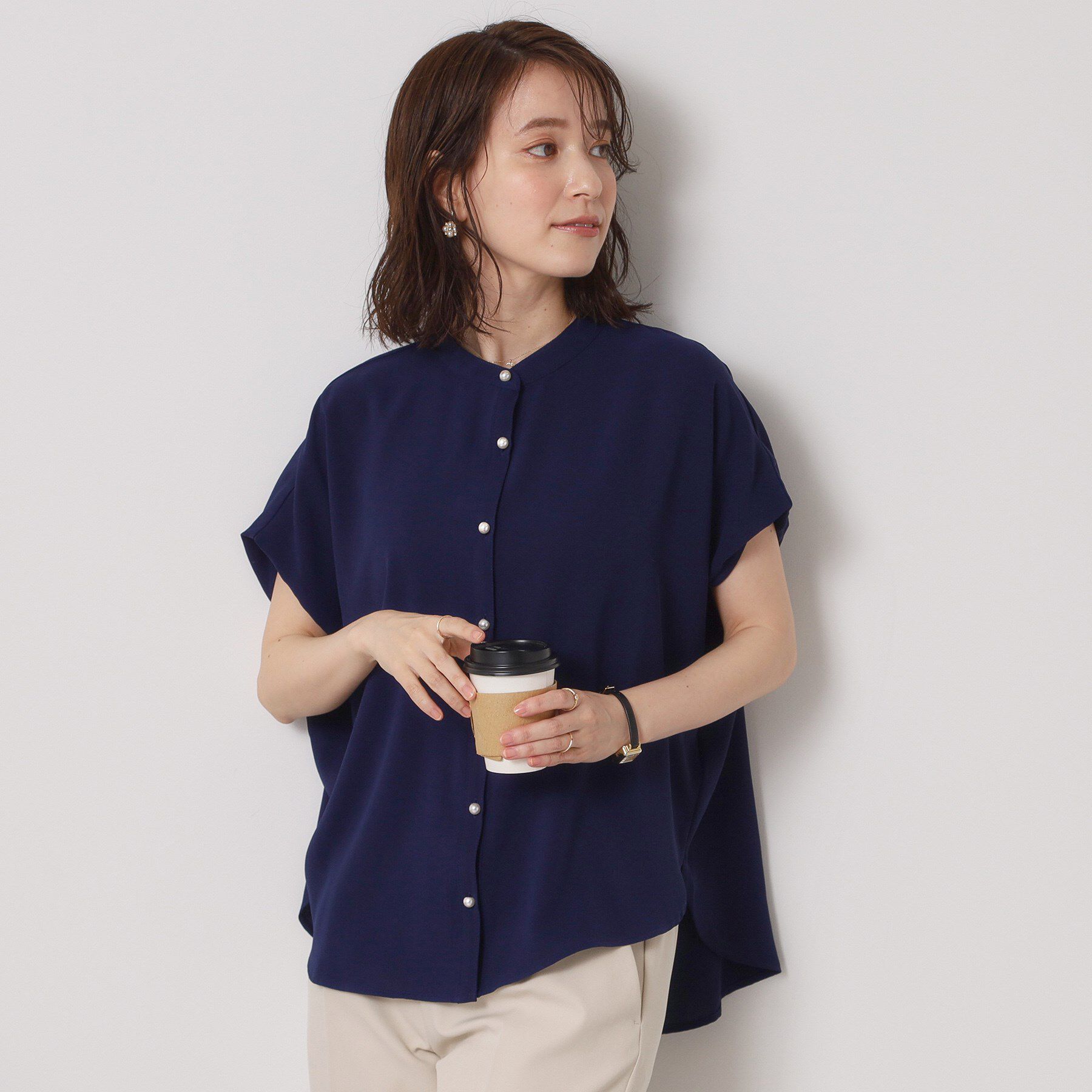 ITS&rsquo;DEMO「【接触冷感／手洗い可】ショルダータックブラウス」|シャツ・ブラウス|