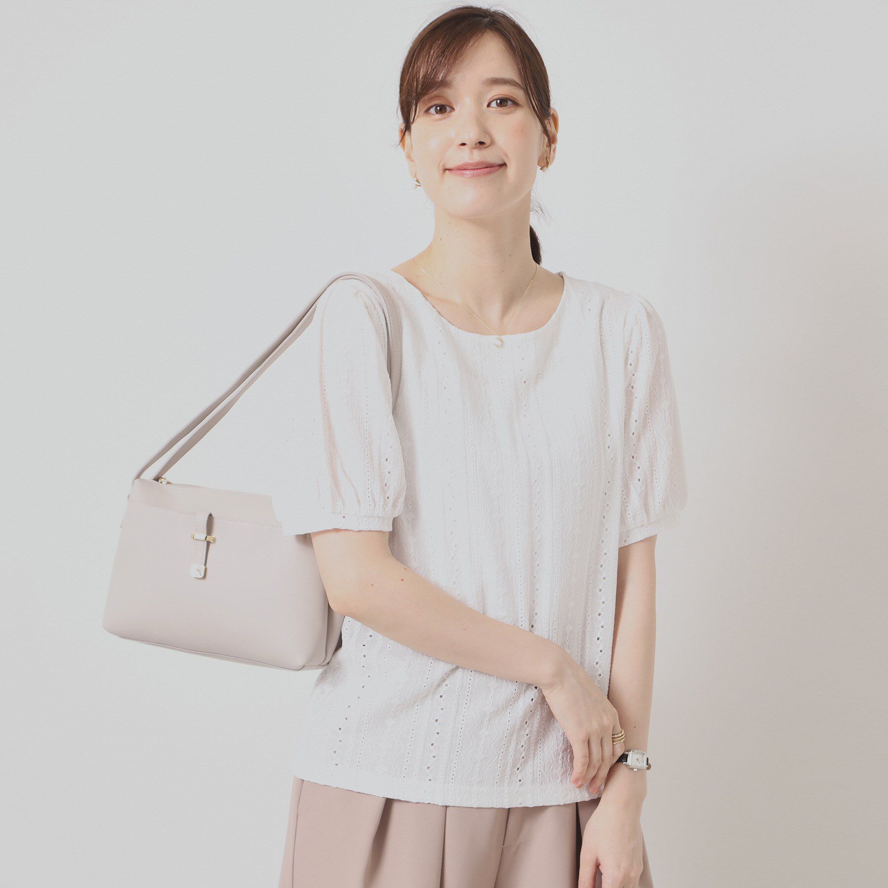 ITS&rsquo;DEMO「【手洗い可】レーシーふくれジャカードプルオーバー」|Tシャツ・カットソー|オフホワイト(003