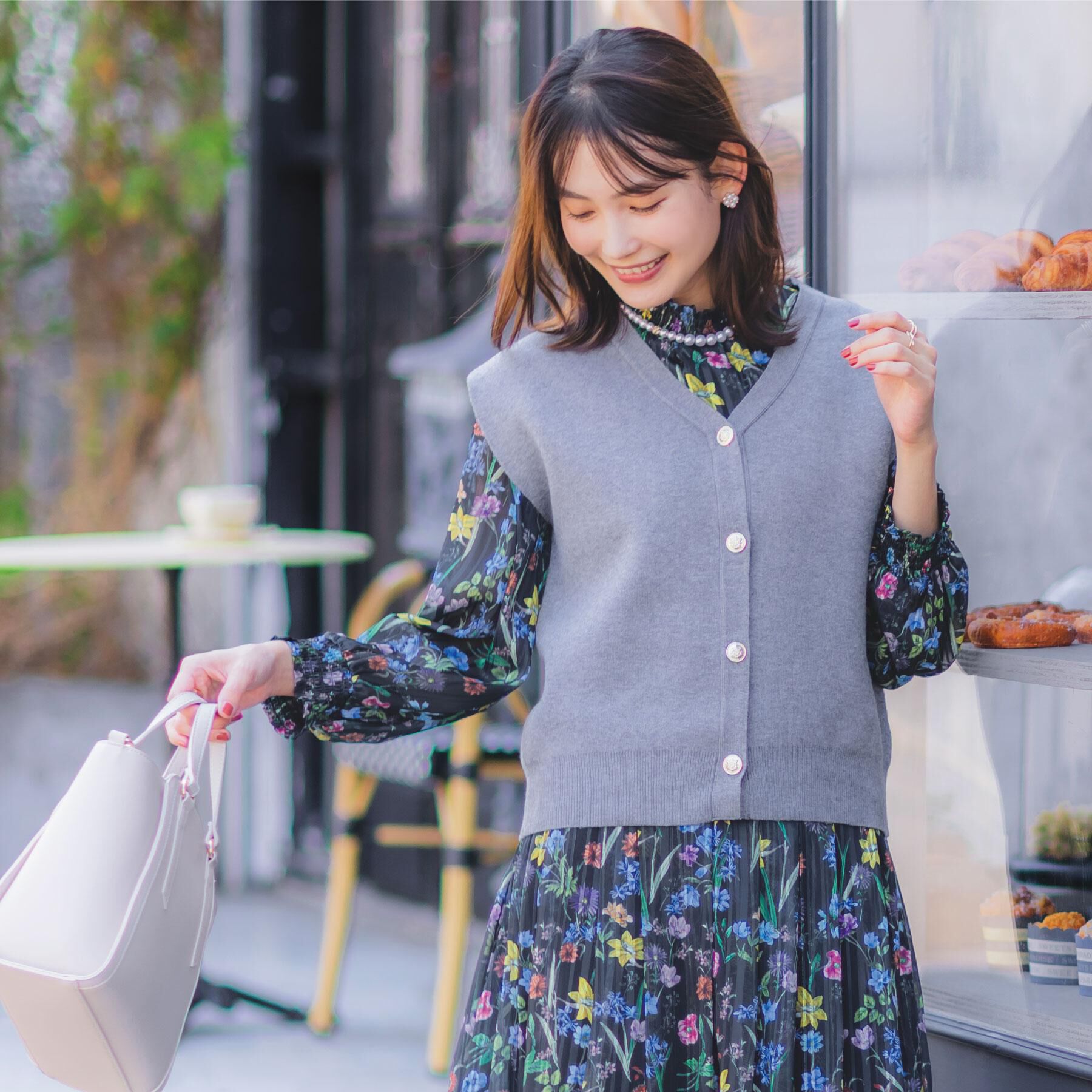 ITS&rsquo;DEMO「【手洗い可】Vネックニットジレ」|ニット・セーター|