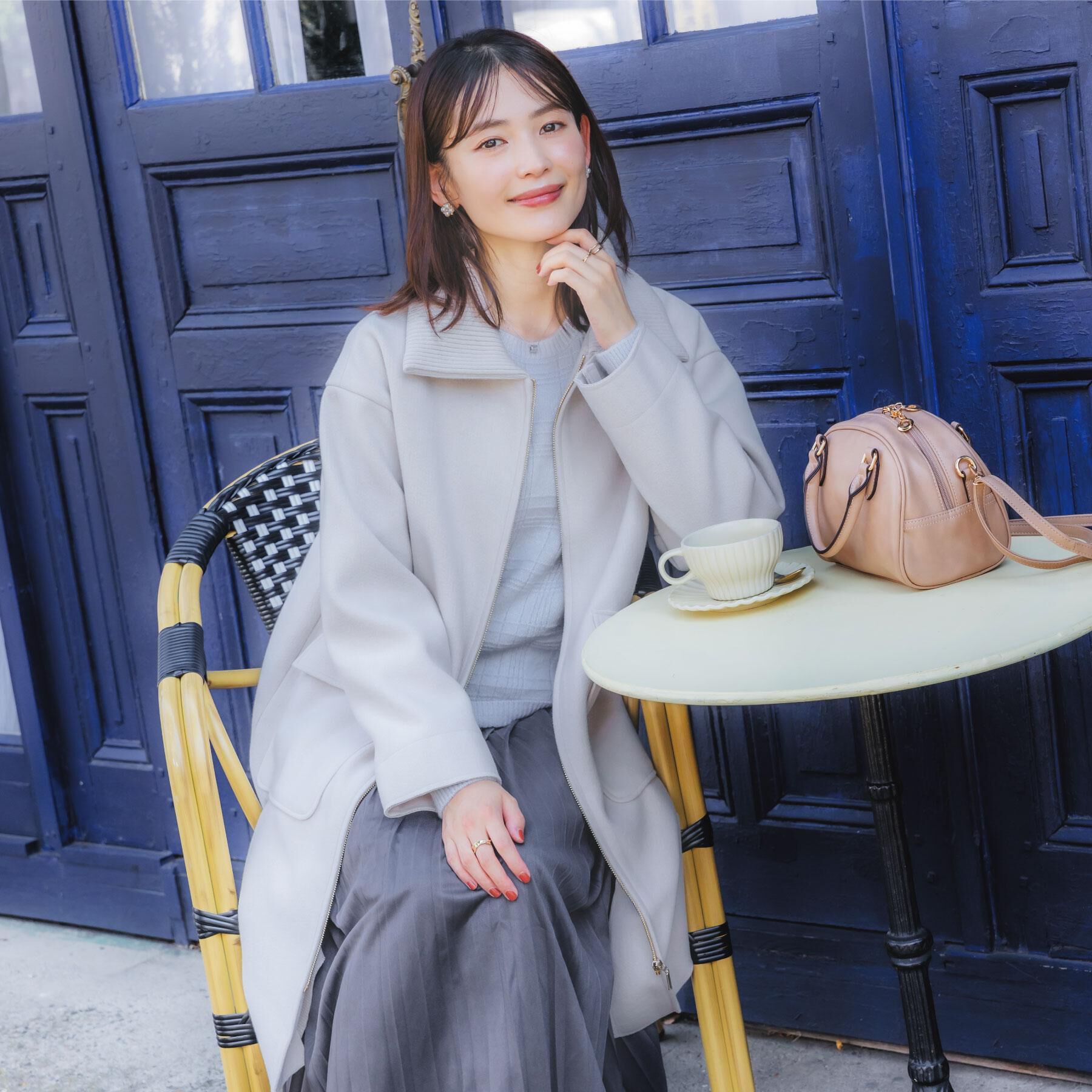 ITS&rsquo;DEMO「裏リブ襟付きコート」|ステンカラーコート|