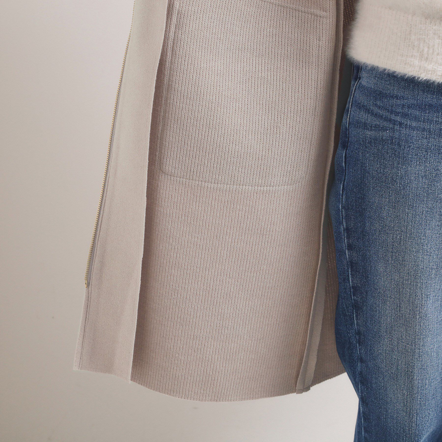 ITS&rsquo;DEMO「裏リブ襟付きコート」|ステンカラーコート|