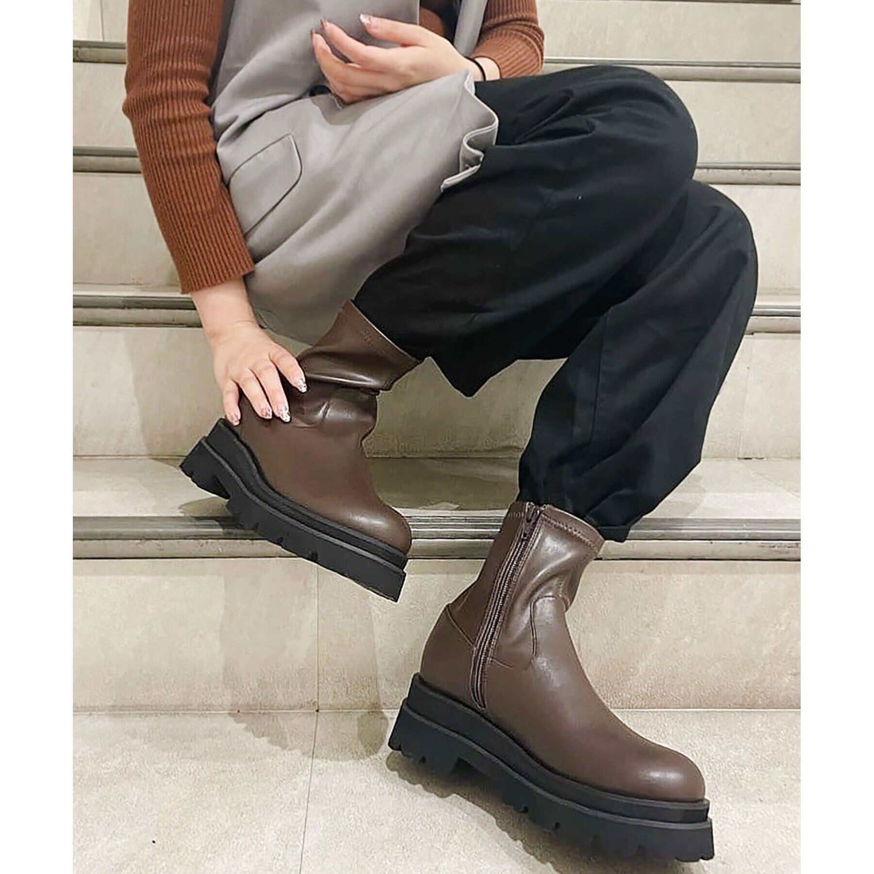 ESPERANZA「晴雨兼用トラックソールショートブーツ」|ショートブーツ|