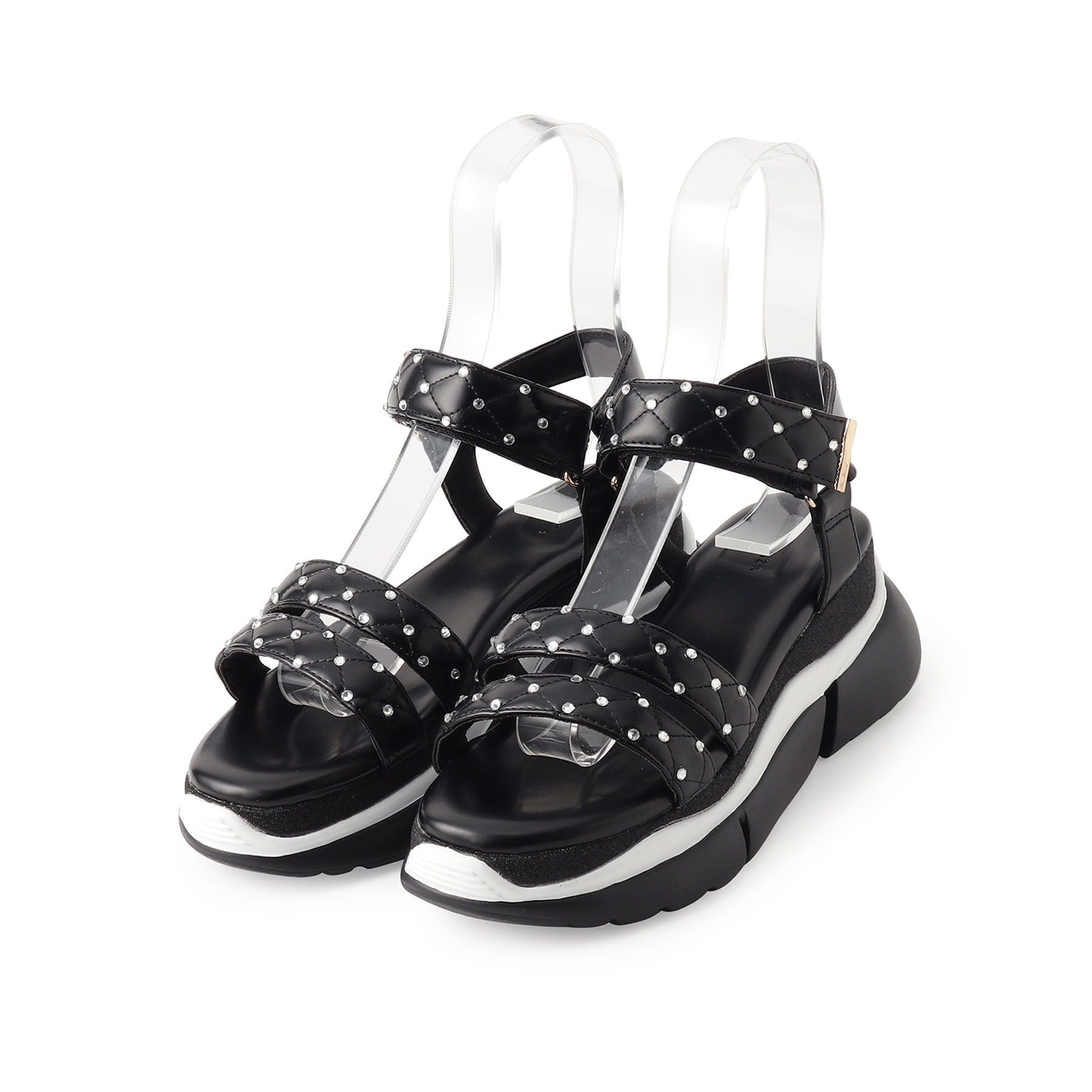 ESPERANZA「ラインストーンスポサン 24SS」|サンダル|ブラック(019)