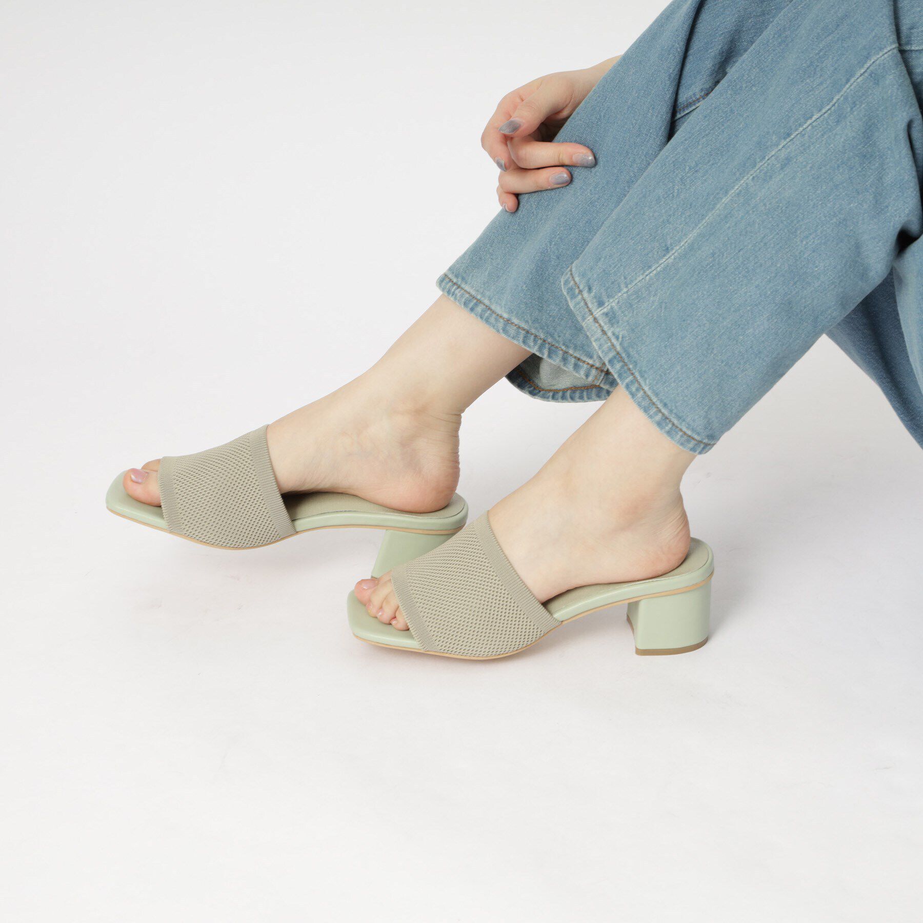 ESPERANZA「ニットアッパーミュールサンダル 24SS」|サンダル|