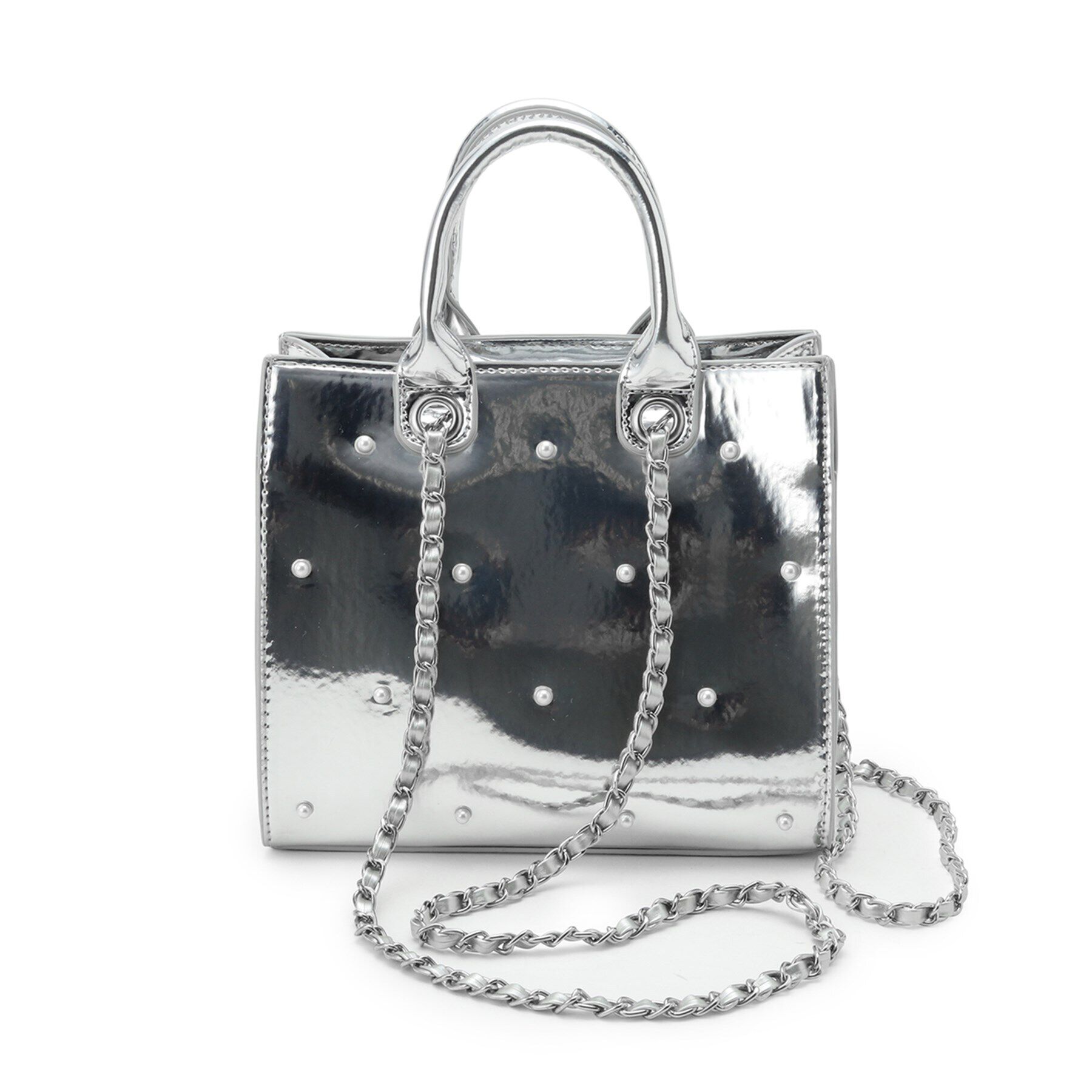 Ober Tashe「パール調2WAYトート」|トートバッグ|シルバー(072)