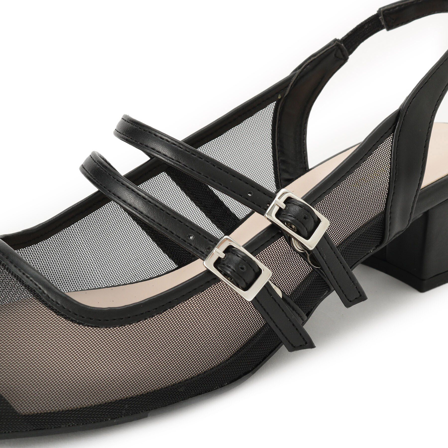 ESPERANZA「ダブルベルトメッシュパンプス」|パンプス|