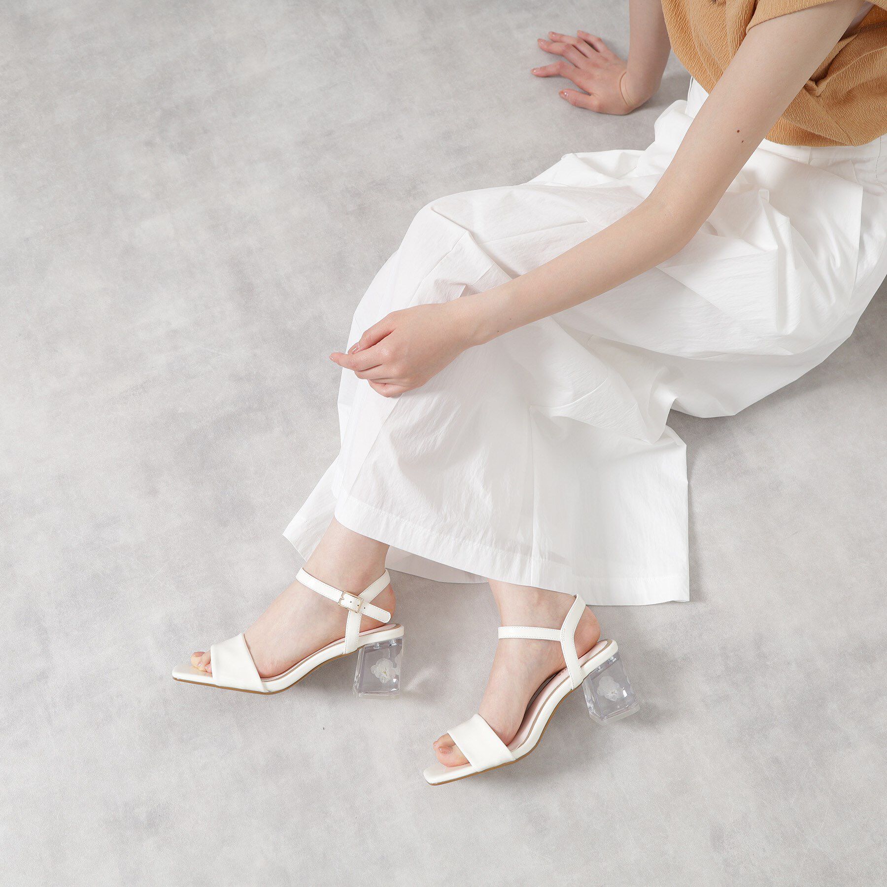 ESPERANZA「フラワークリアヒールサンダル」|サンダル|