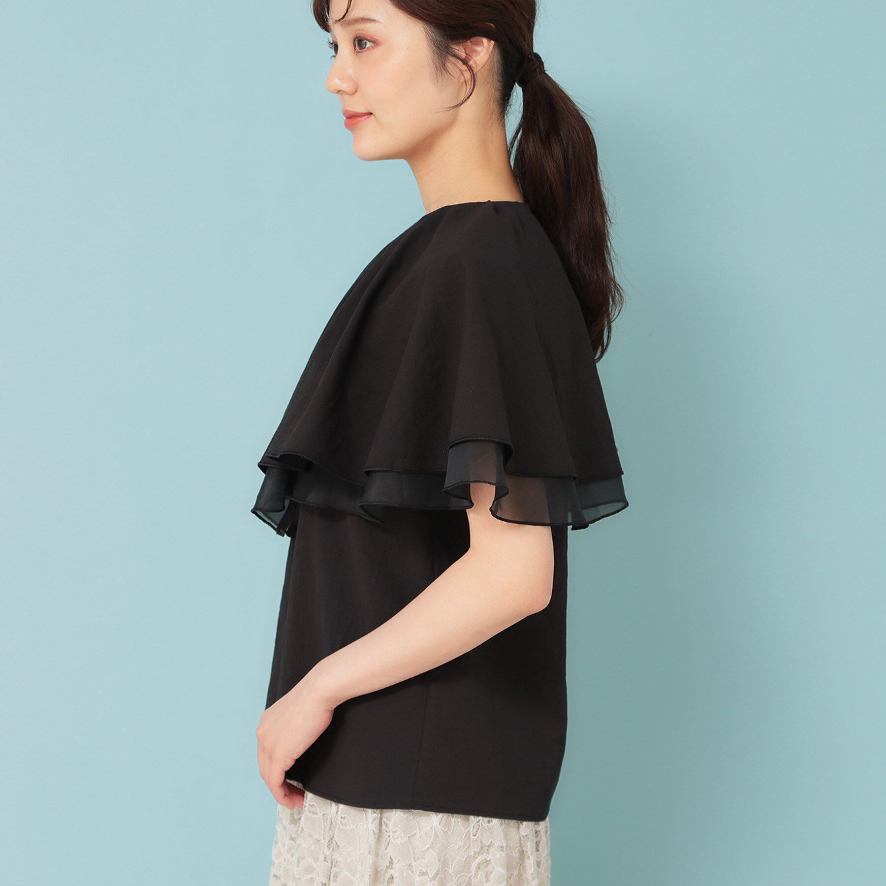 SunaUna「【フェミニン】ケープカラーブラウス」|シャツ・ブラウス|