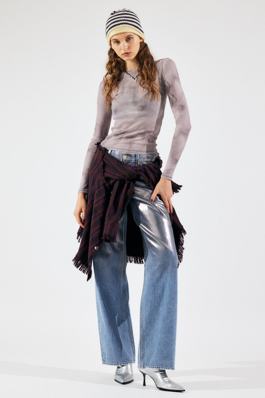 MOUSSY「FOIL PRINT 90S LOWRISE STRAIGHT」|デニム|