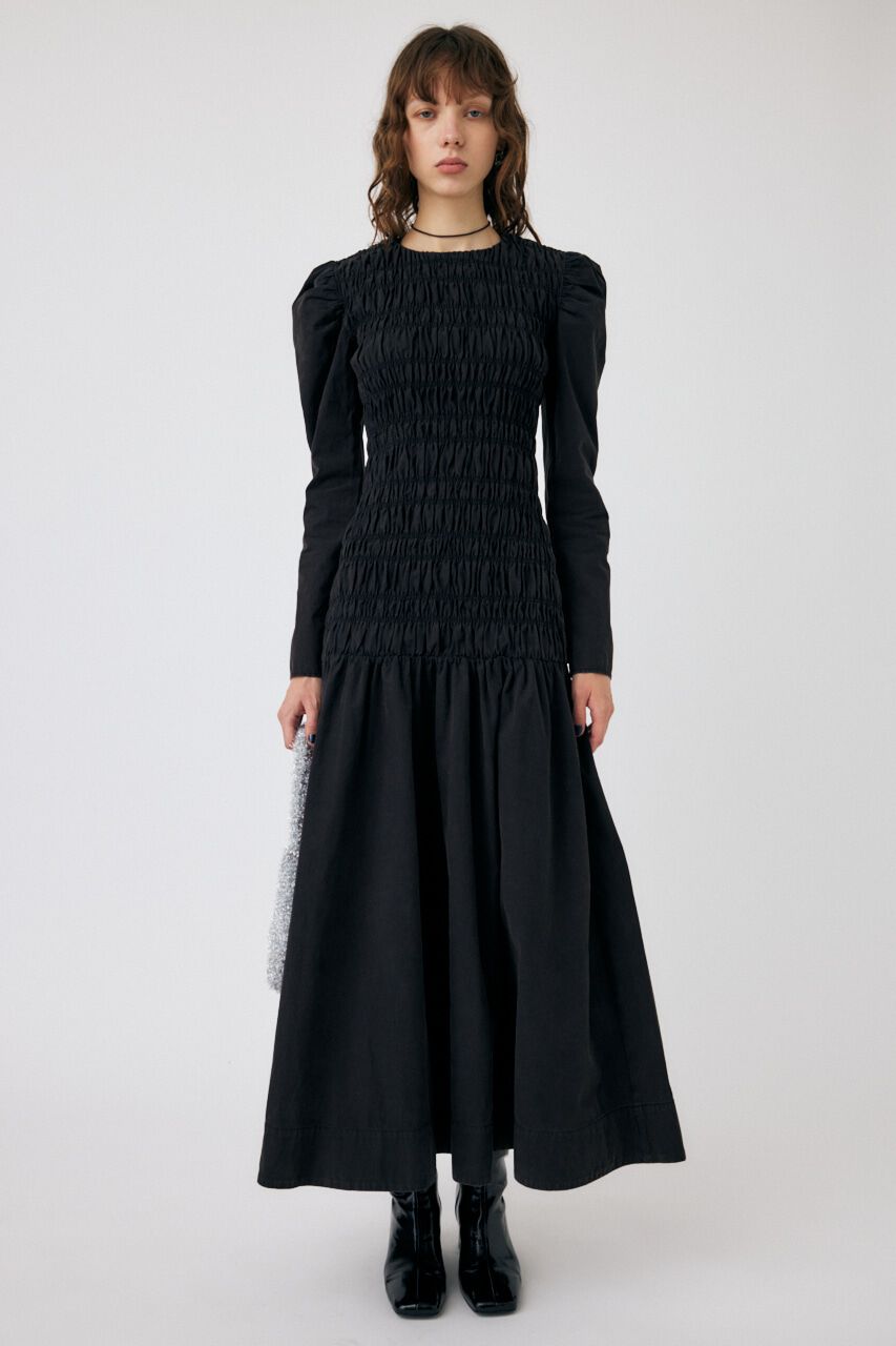 MOUSSY「SHIRRING GATHER ドレス」|ワンピース|