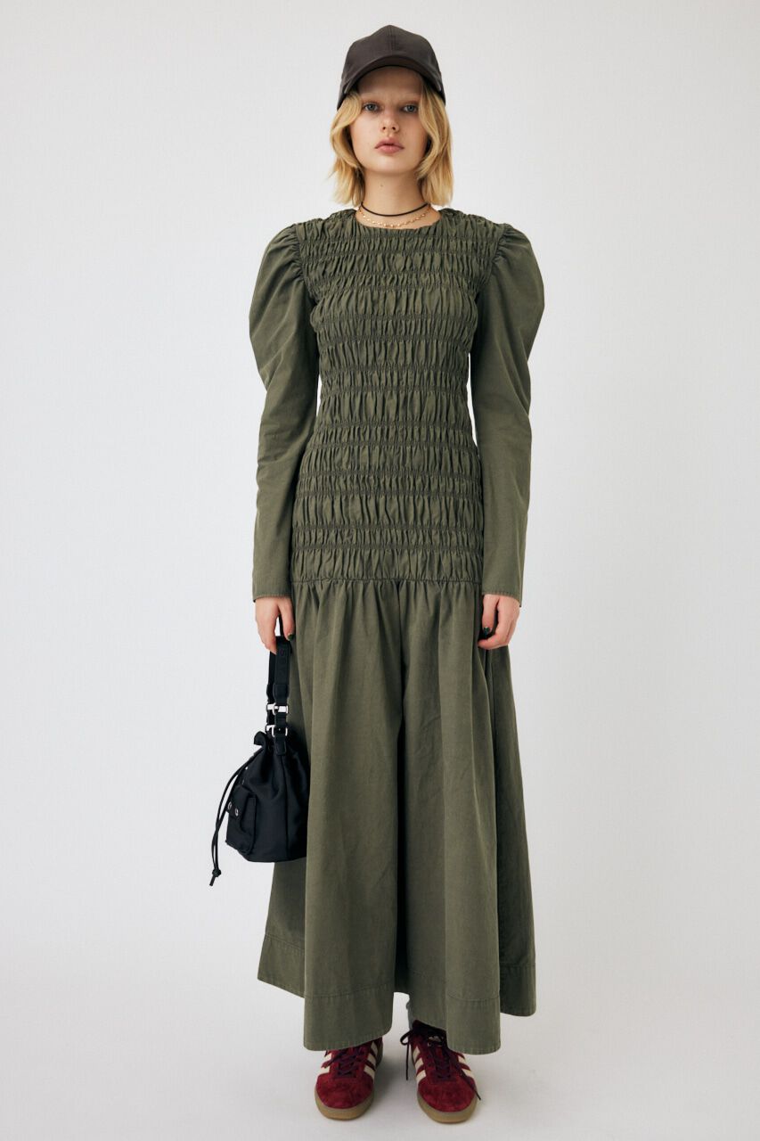 MOUSSY「SHIRRING GATHER ドレス」|ワンピース|