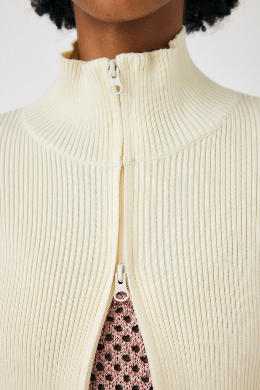 MOUSSY「W ZIP KNIT トップス」|ニット・セーター|