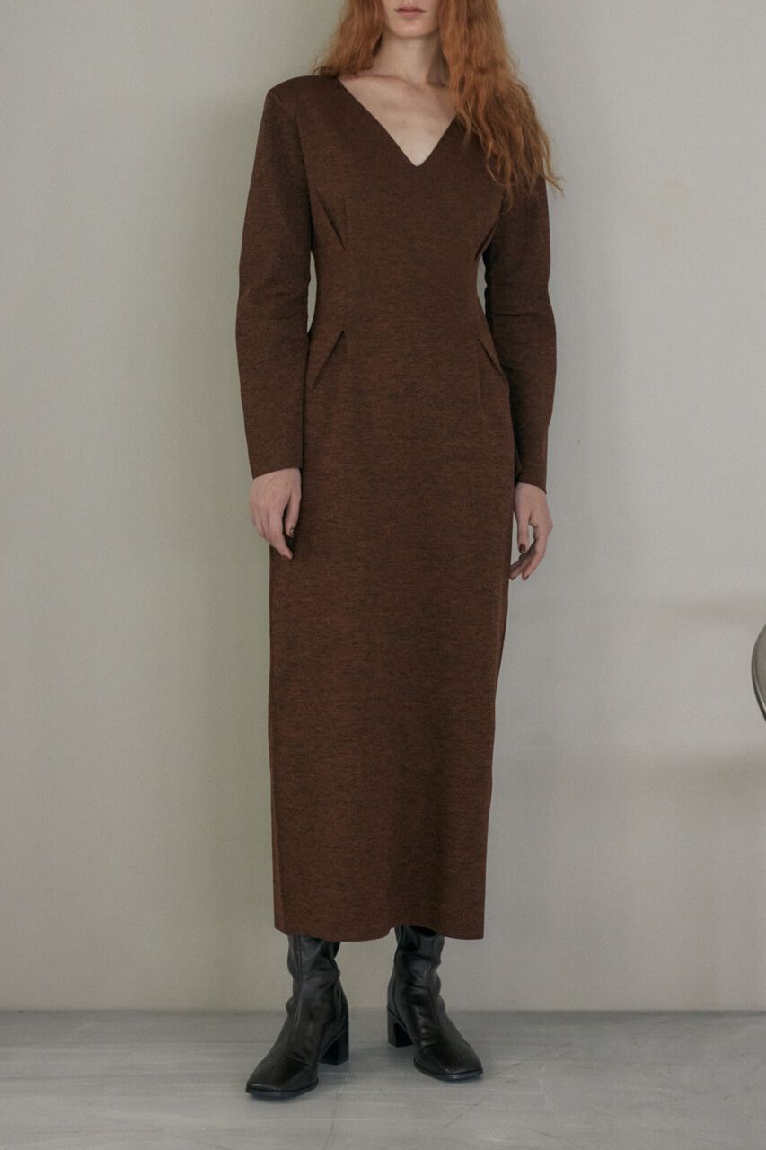 MOUSSY「ロングスリーブニットドレス」|ワンピース|柄ORG5