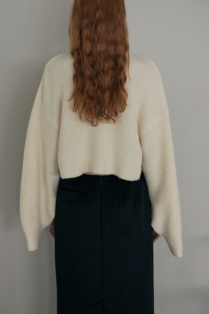 MOUSSY「バックボタンショートニット」|ニット・セーター|