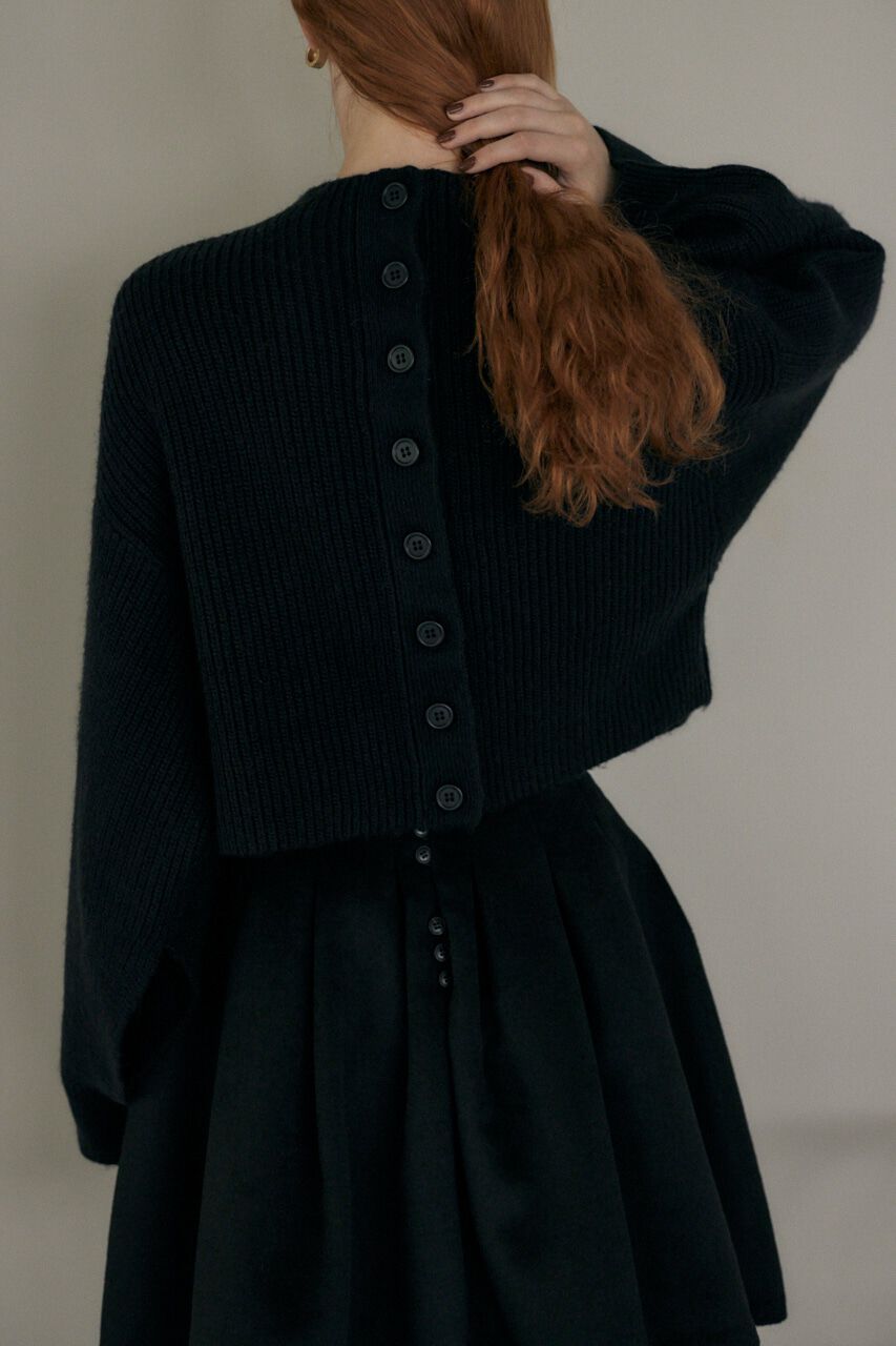 MOUSSY「バックボタンショートニット」|ニット・セーター|