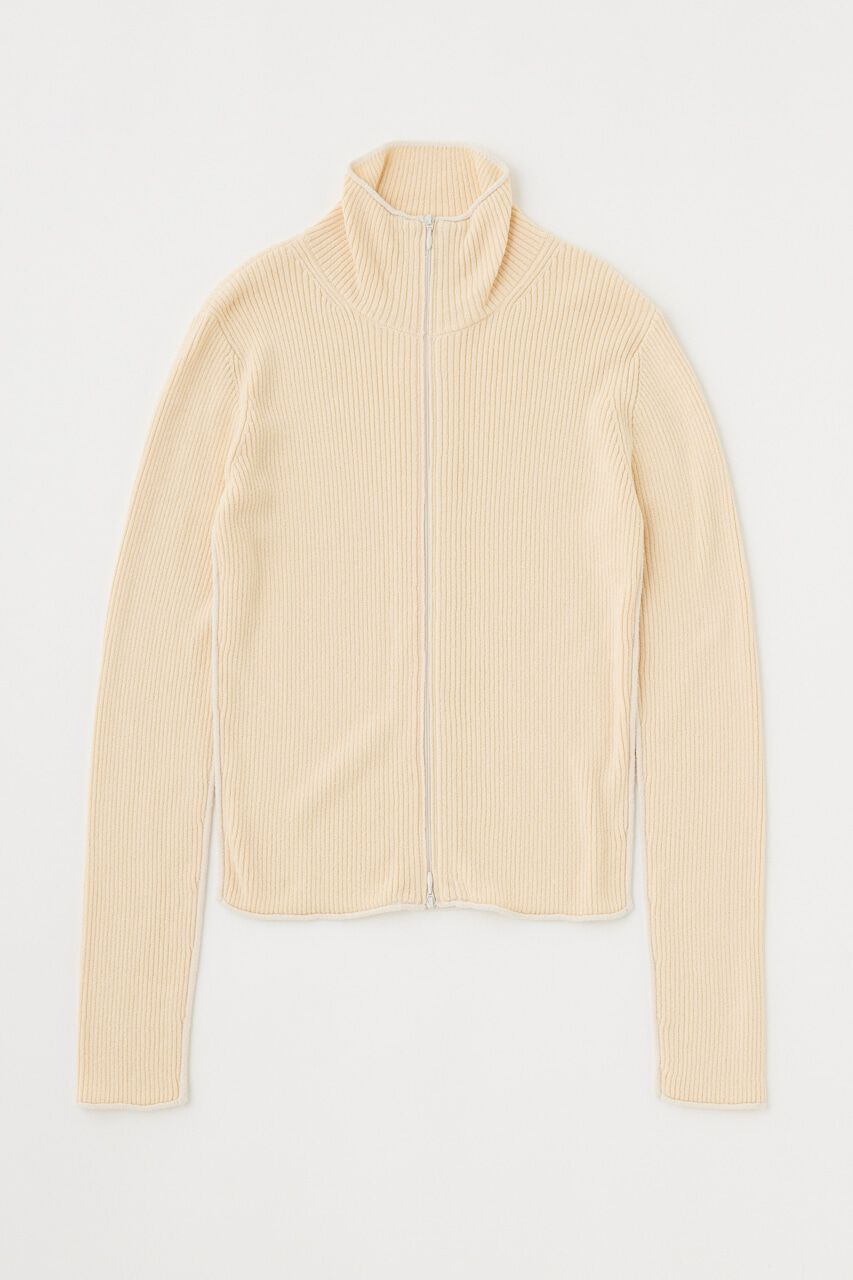 MOUSSY「BI COLOR ZIP UP RIB ニット」|ニット・セーター|