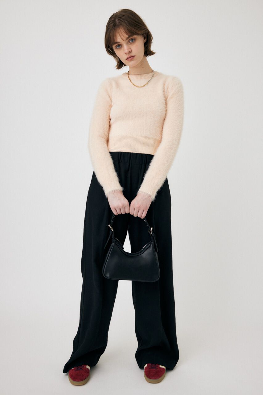 MOUSSY「CROPPED SHAGGY KNIT トップス」|ニット・セーター|