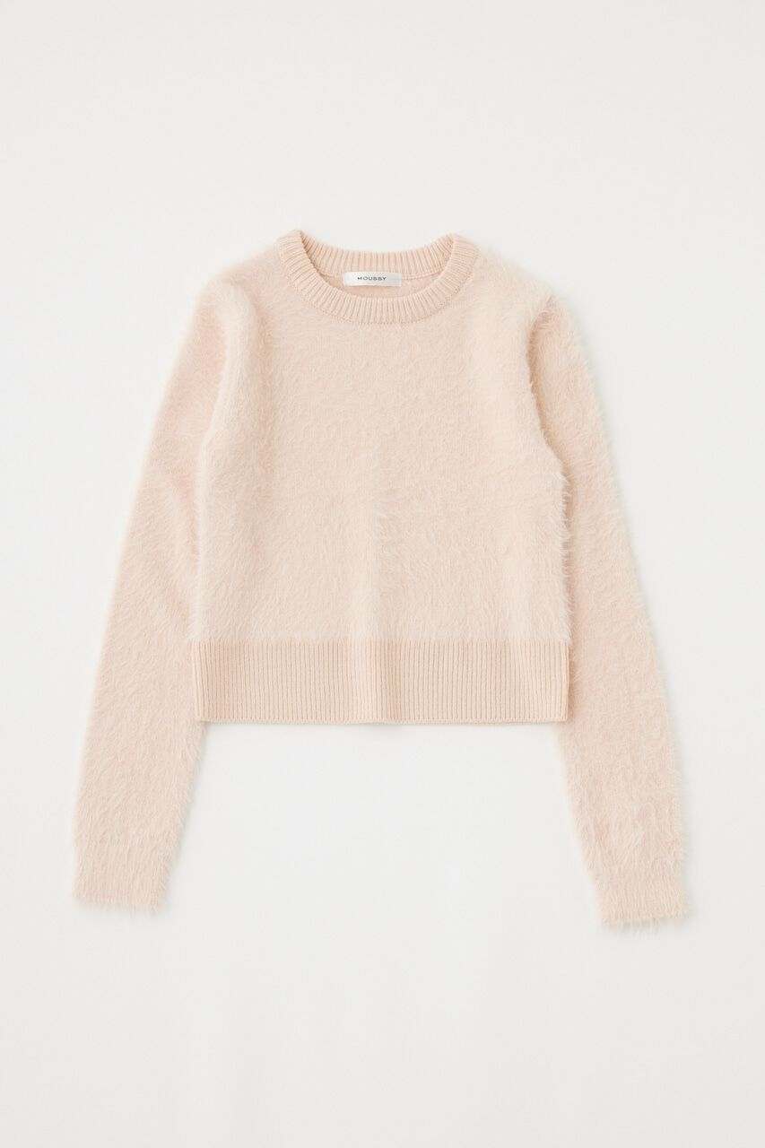 MOUSSY「CROPPED SHAGGY KNIT トップス」|ニット・セーター|