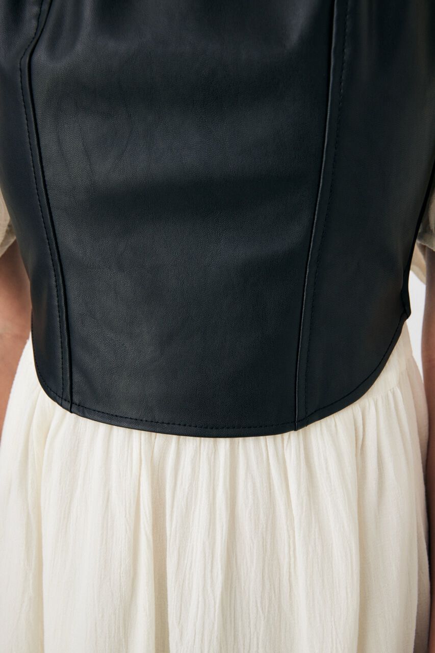 MOUSSY「F/LEATHER BUSTIER トップス」|キャミソール|