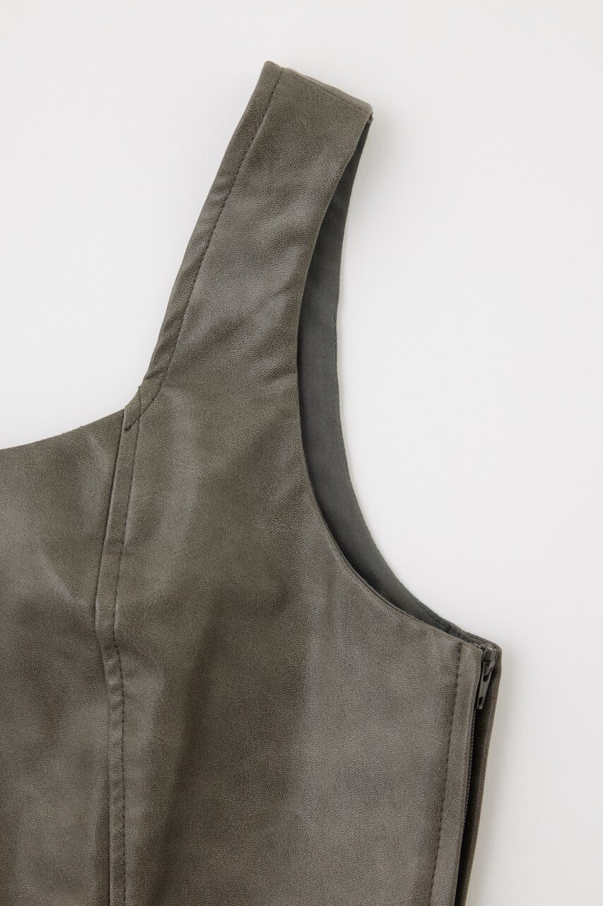 MOUSSY「F/LEATHER BUSTIER トップス」|キャミソール|