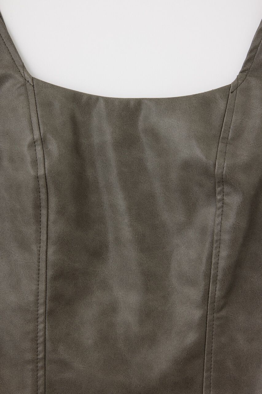 MOUSSY「F/LEATHER BUSTIER トップス」|キャミソール|