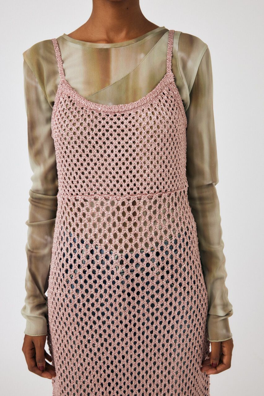 MOUSSY「MESH FRINGE ニットドレス」|ワンピース|