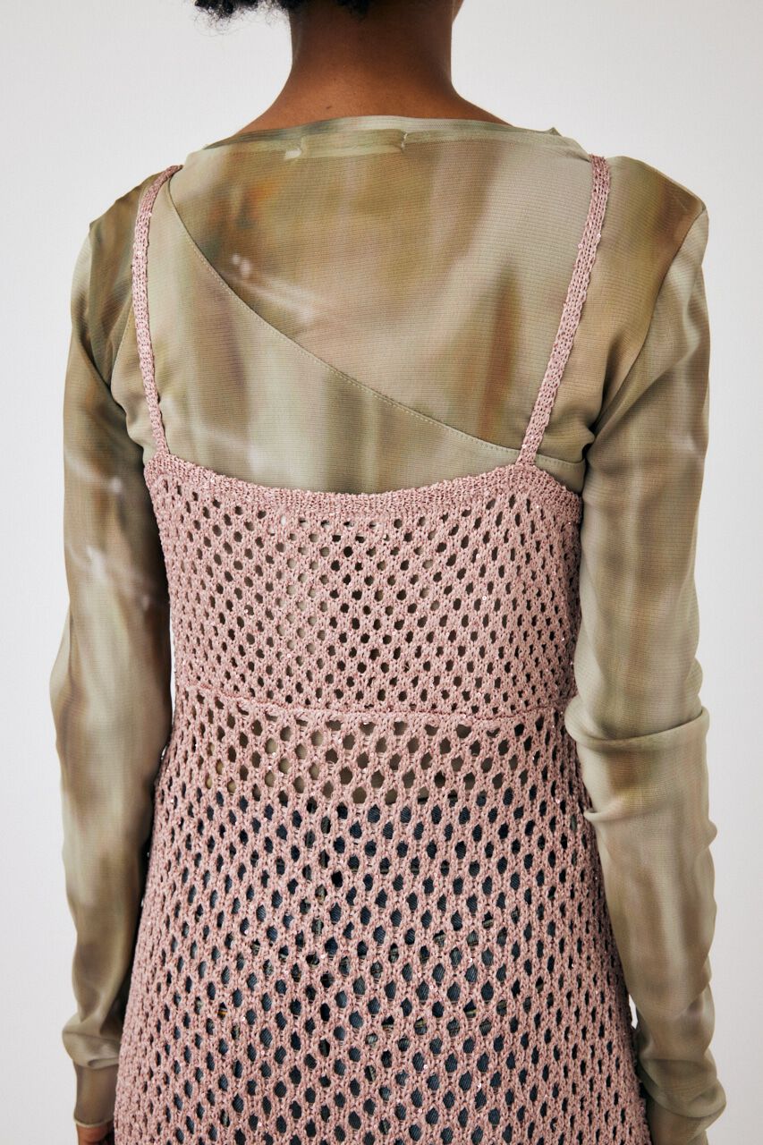 MOUSSY「MESH FRINGE ニットドレス」|ワンピース|