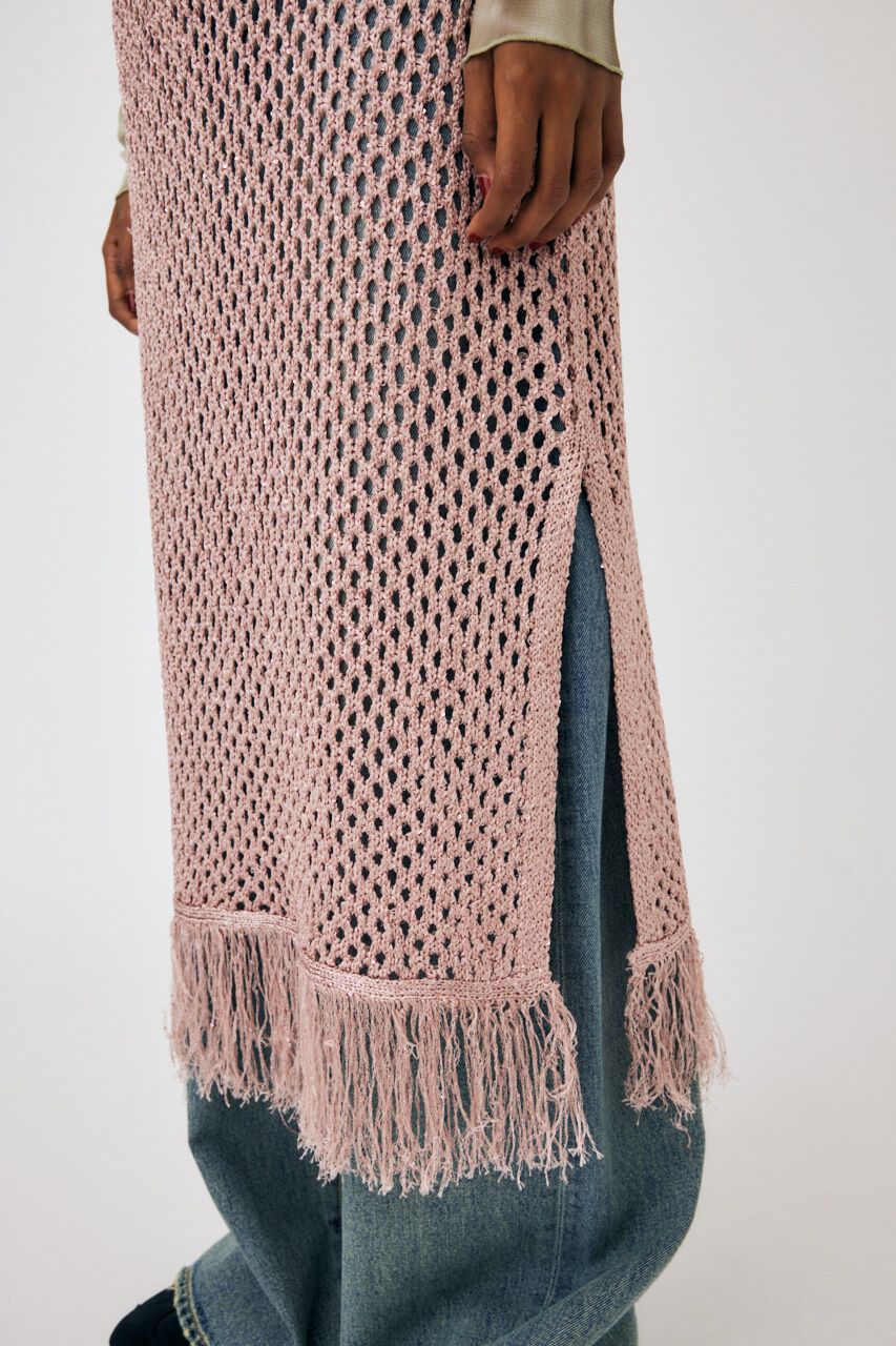 MOUSSY「MESH FRINGE ニットドレス」|ワンピース|