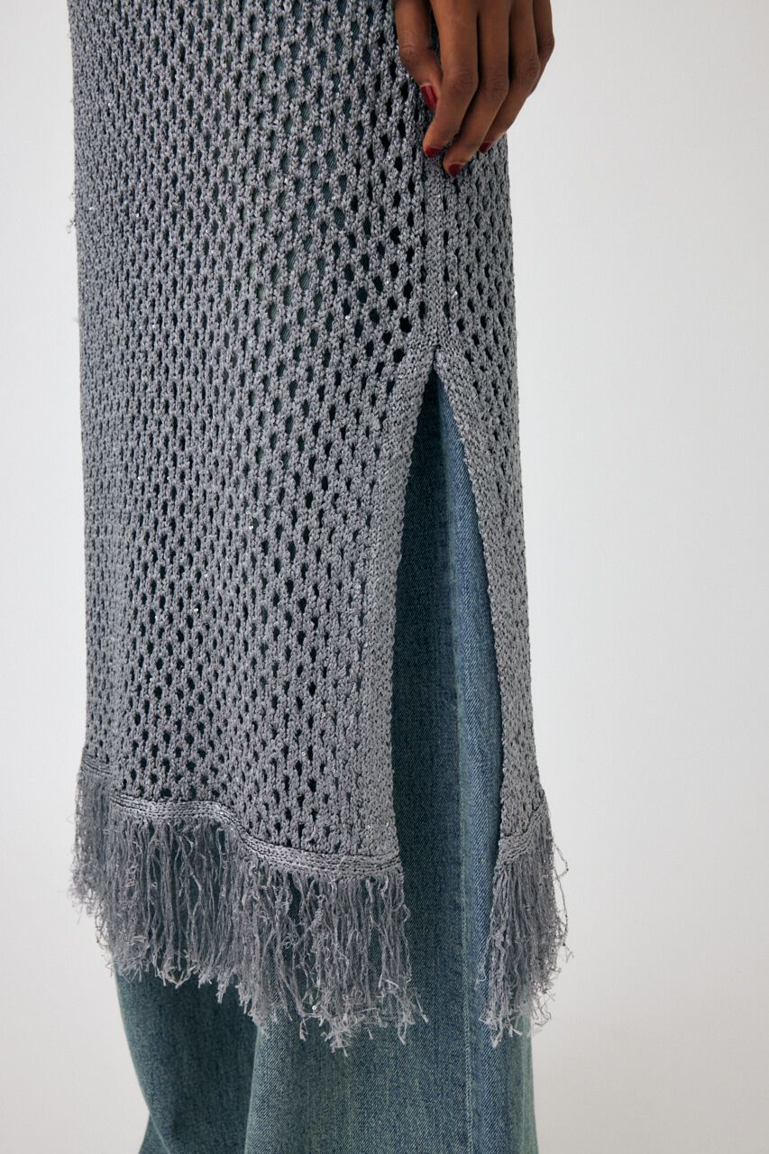 MOUSSY「MESH FRINGE ニットドレス」|ワンピース|