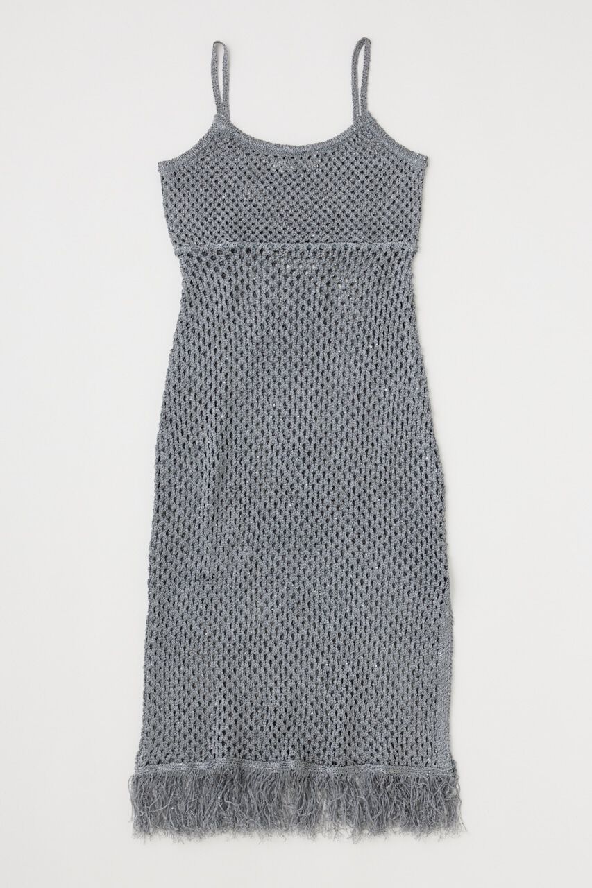 MOUSSY「MESH FRINGE ニットドレス」|ワンピース|