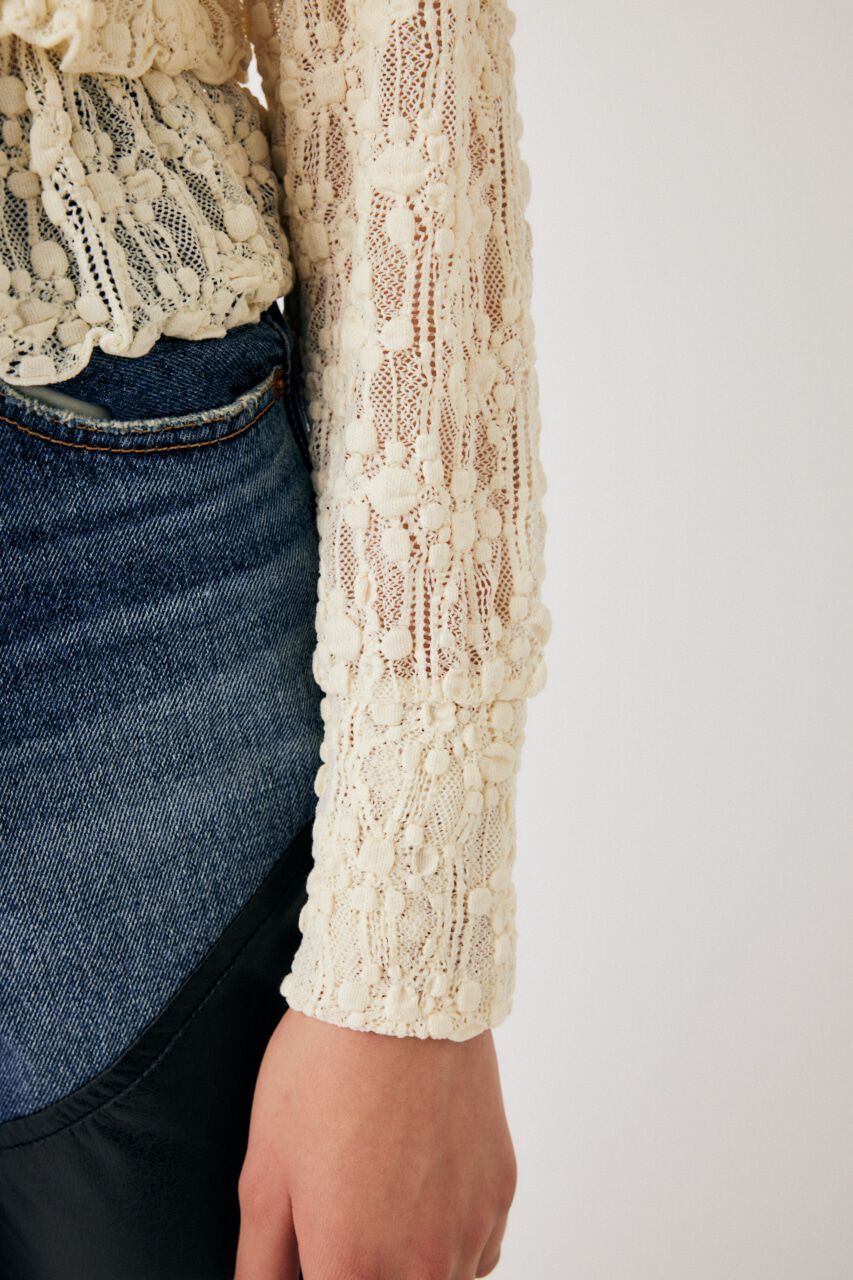 MOUSSY「RUFFLE LACY CUT ブラウス」|Tシャツ・カットソー|