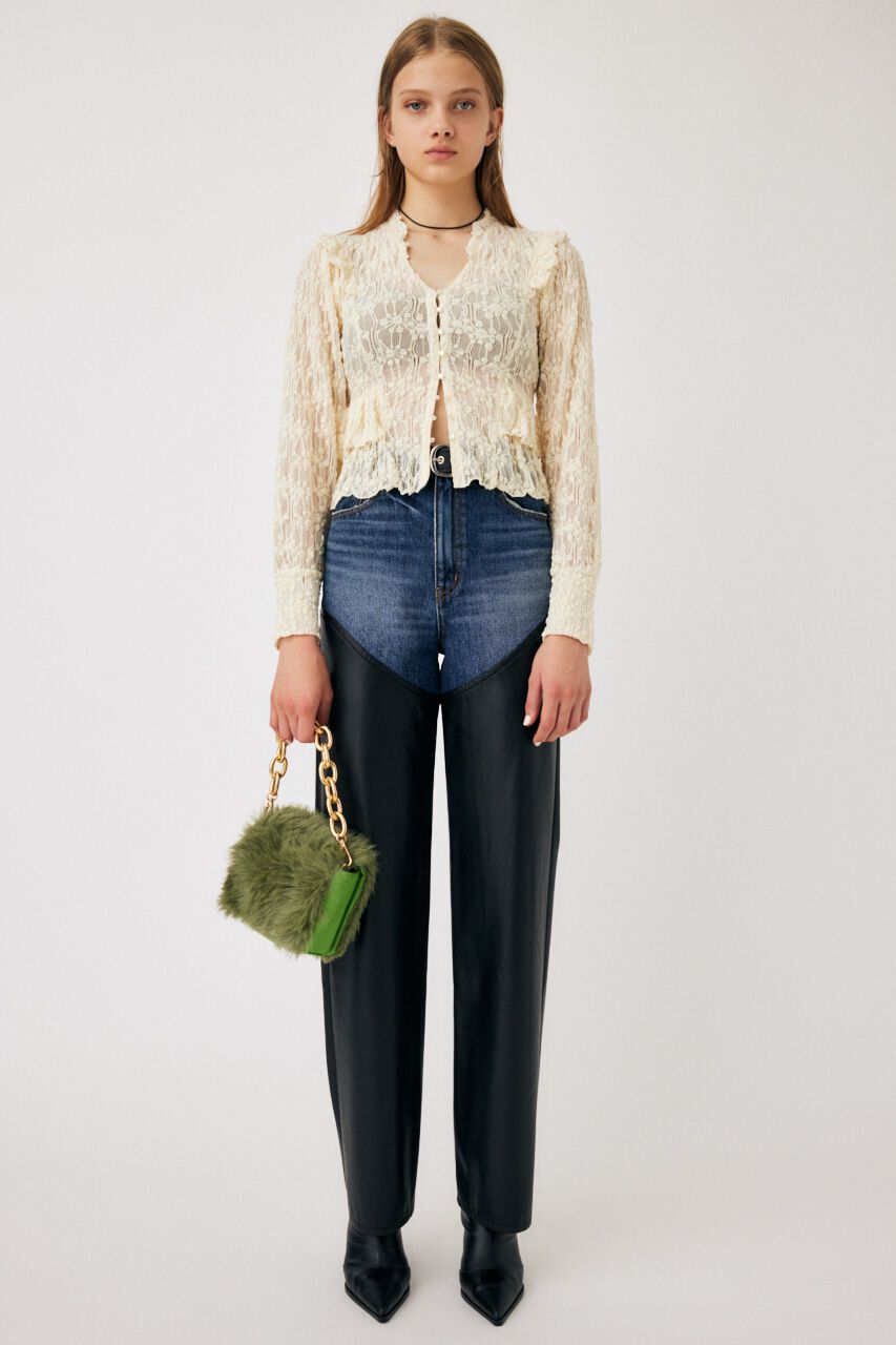 MOUSSY「RUFFLE LACY CUT ブラウス」|Tシャツ・カットソー|