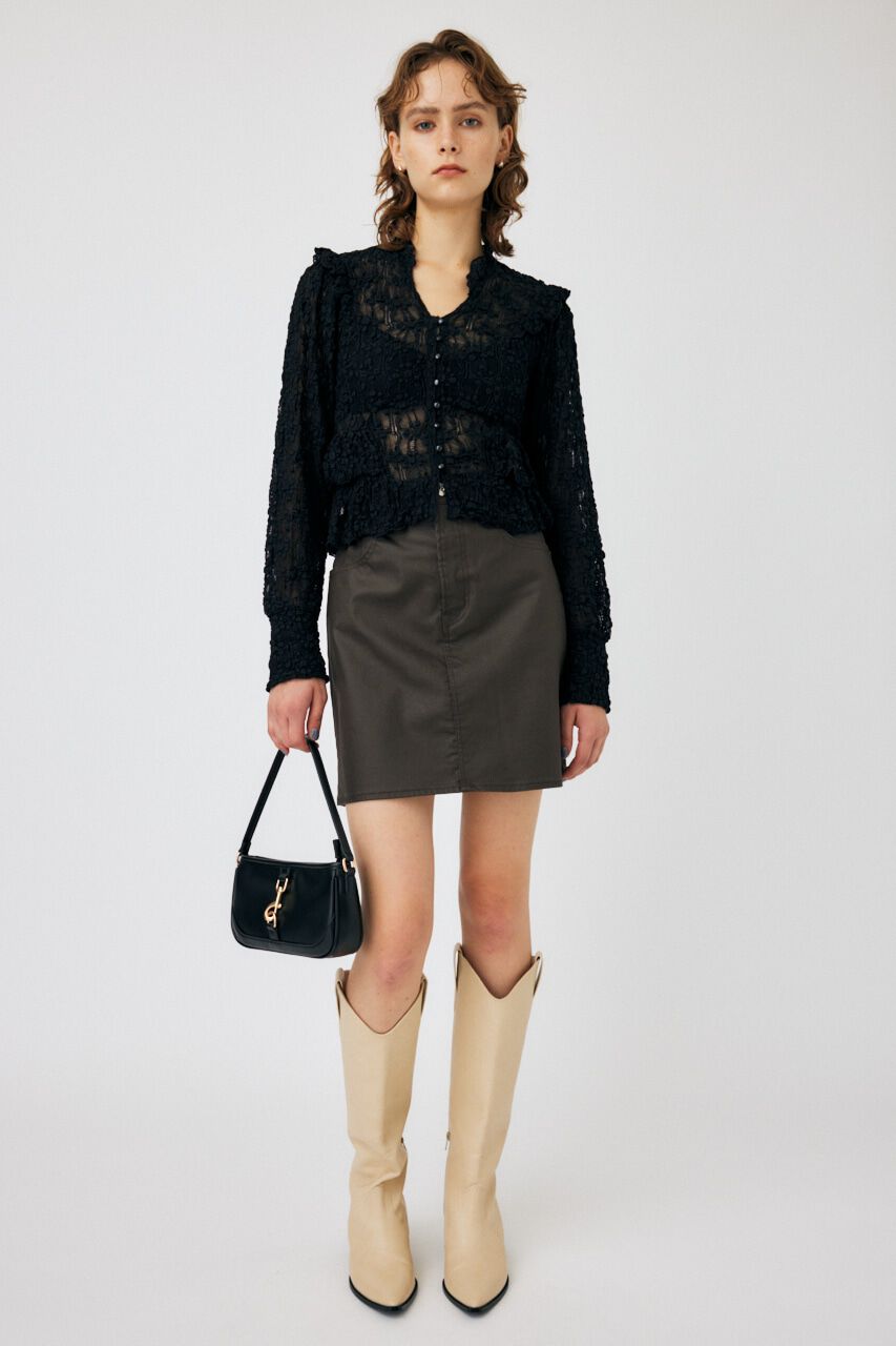 MOUSSY「RUFFLE LACY CUT ブラウス」|Tシャツ・カットソー|