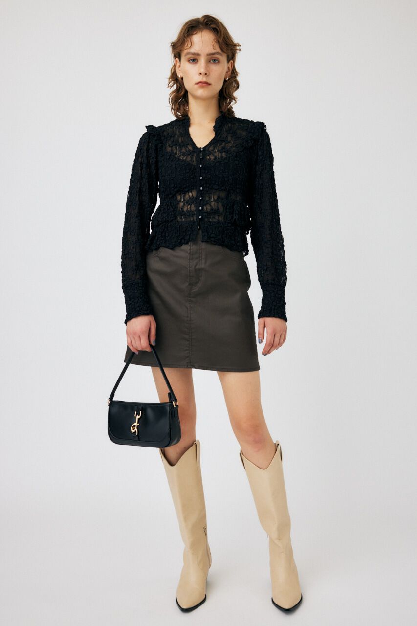 MOUSSY「RUFFLE LACY CUT ブラウス」|Tシャツ・カットソー|