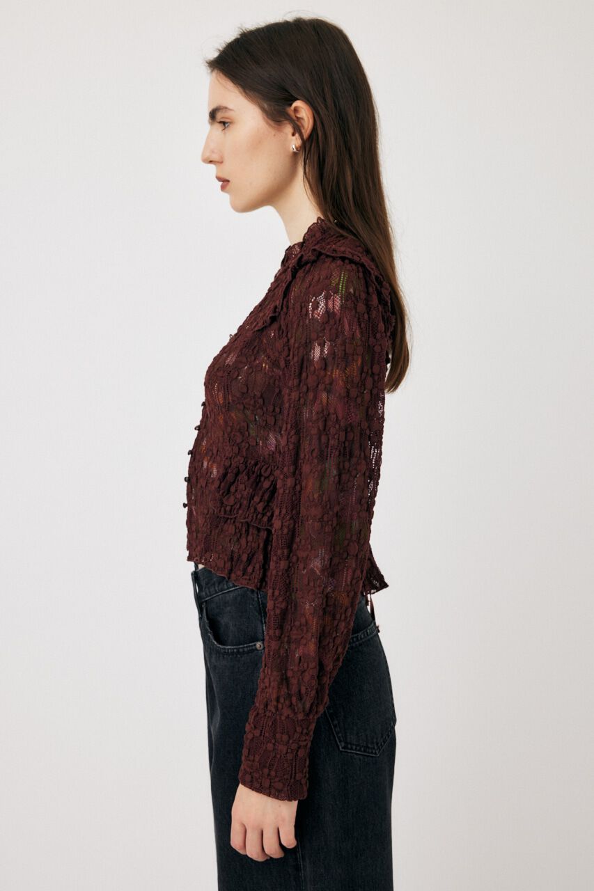 MOUSSY「RUFFLE LACY CUT ブラウス」|Tシャツ・カットソー|