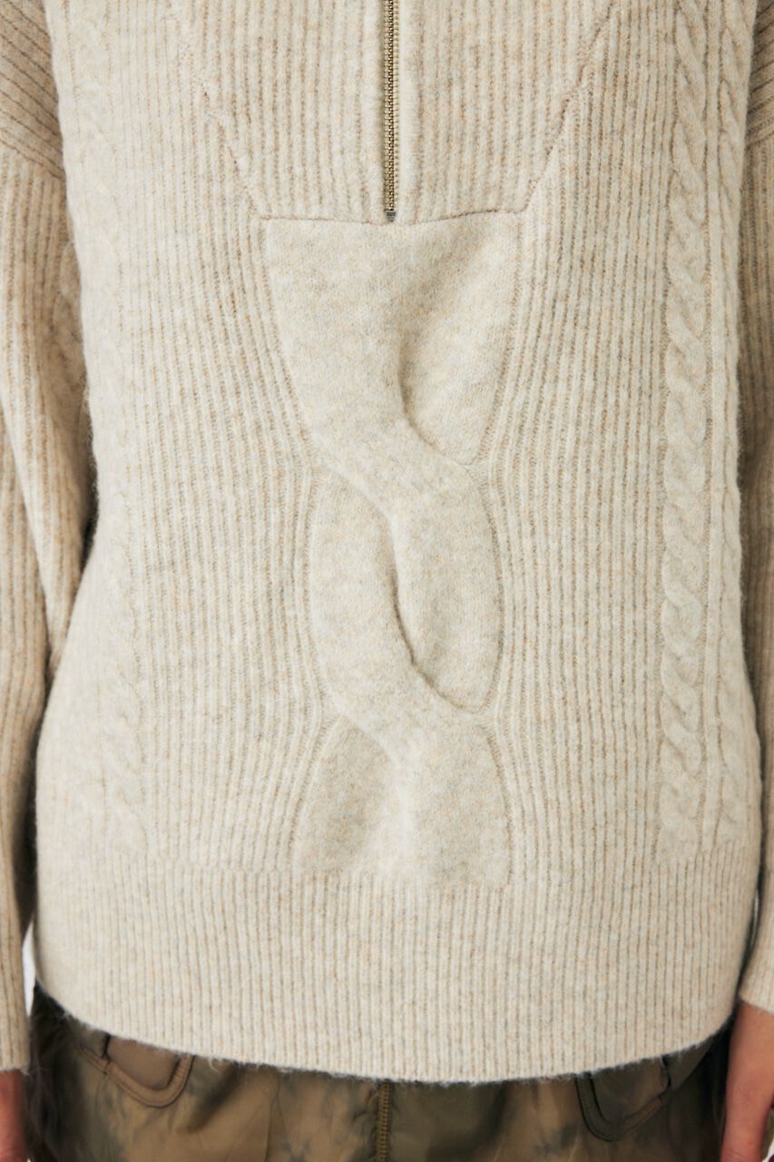 MOUSSY「HALF ZIP CABLE ニット」|ニット・セーター|
